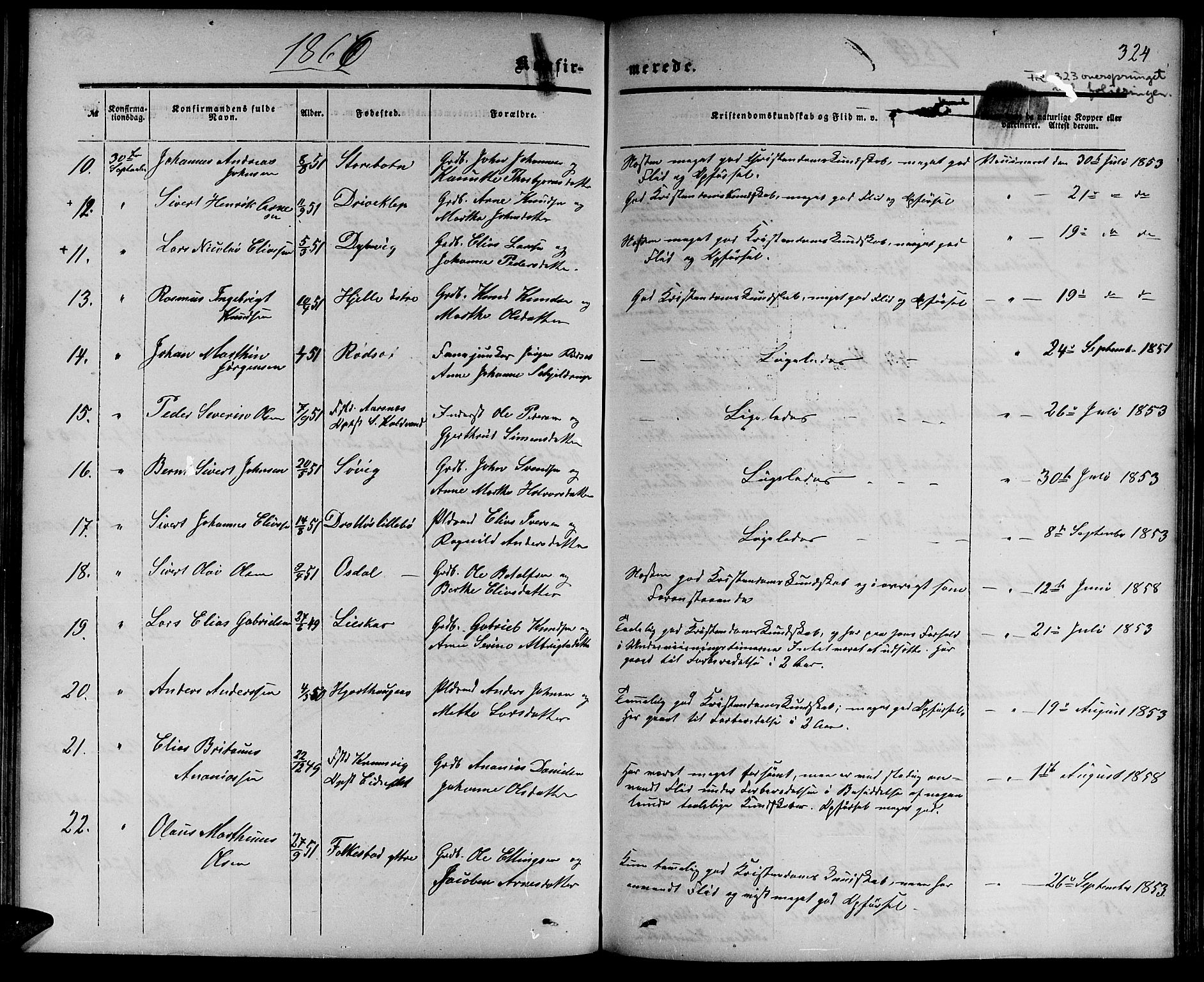 Ministerialprotokoller, klokkerbøker og fødselsregistre - Møre og Romsdal, AV/SAT-A-1454/511/L0157: Parish register (copy) no. 511C03, 1864-1884, p. 324