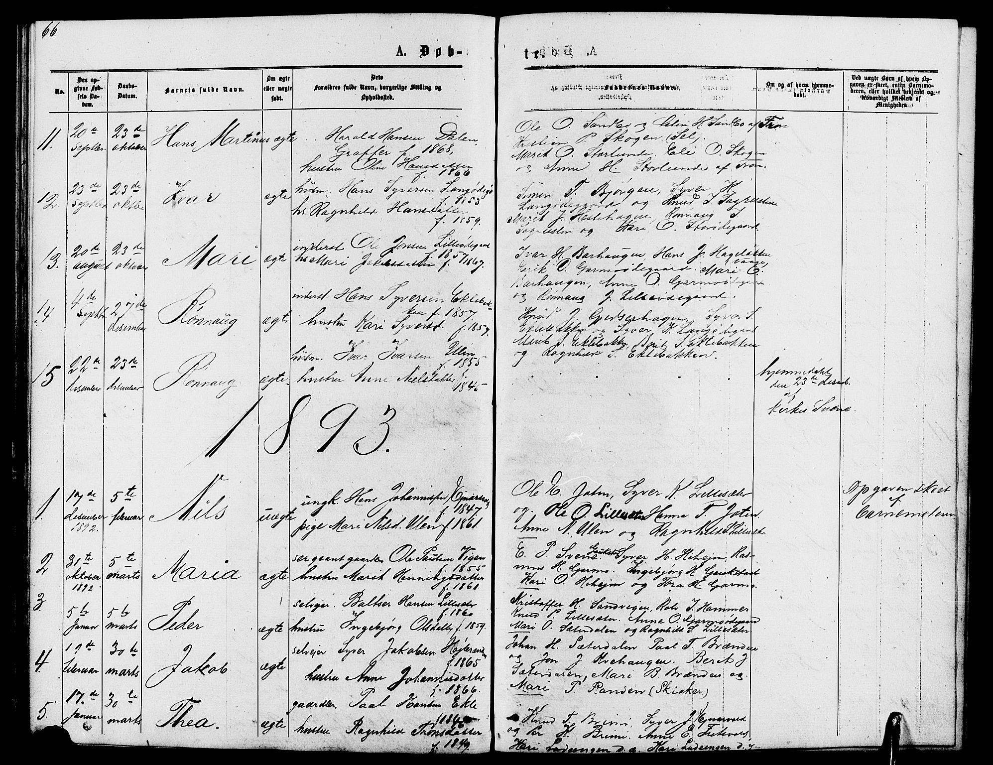 Lom prestekontor, SAH/PREST-070/L/L0005: Parish register (copy) no. 5, 1876-1901, p. 66-67