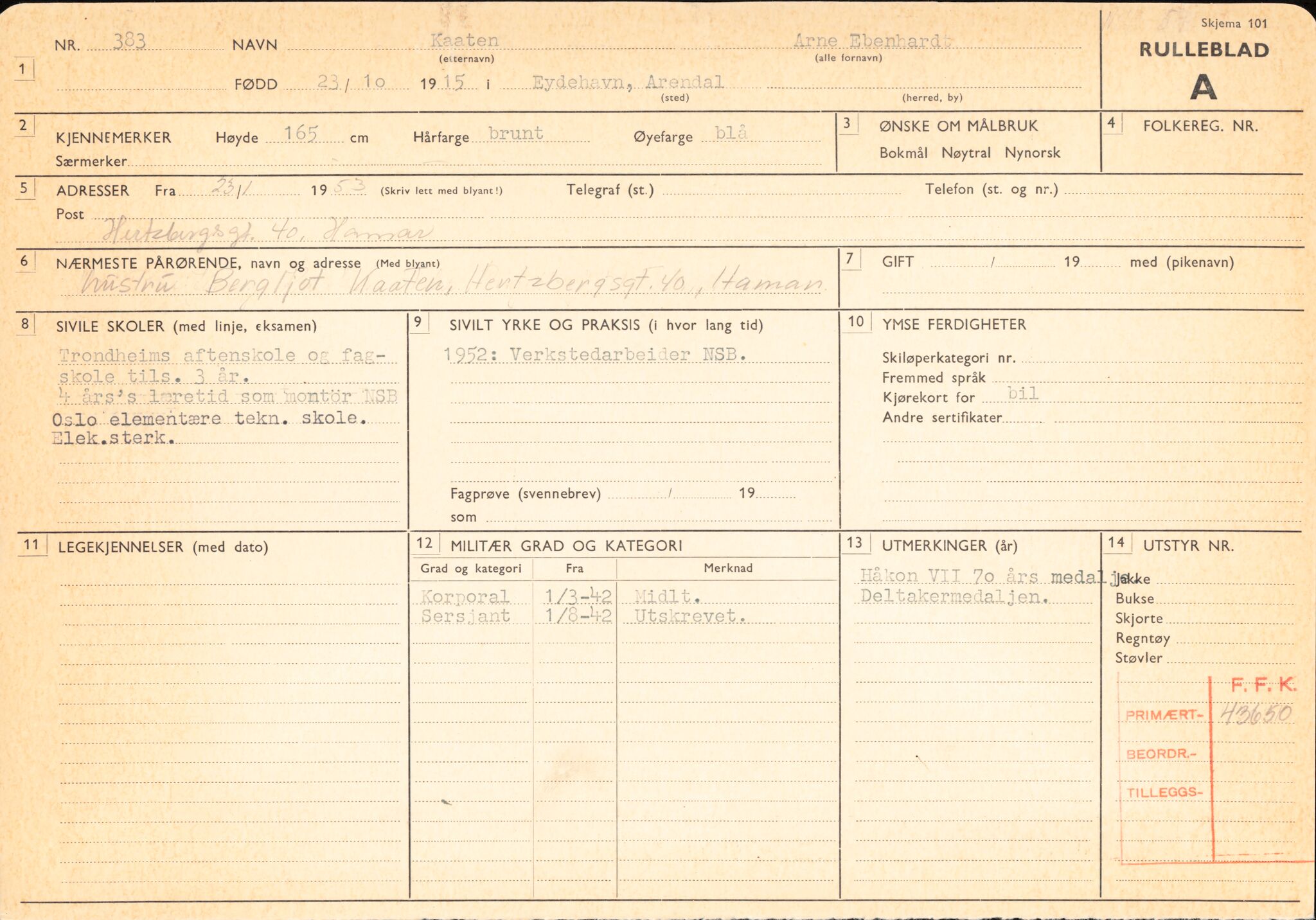 Forsvaret, Forsvarets overkommando/Luftforsvarsstaben, AV/RA-RAFA-4079/P/Pa/L0041: Personellpapirer, 1915, p. 518