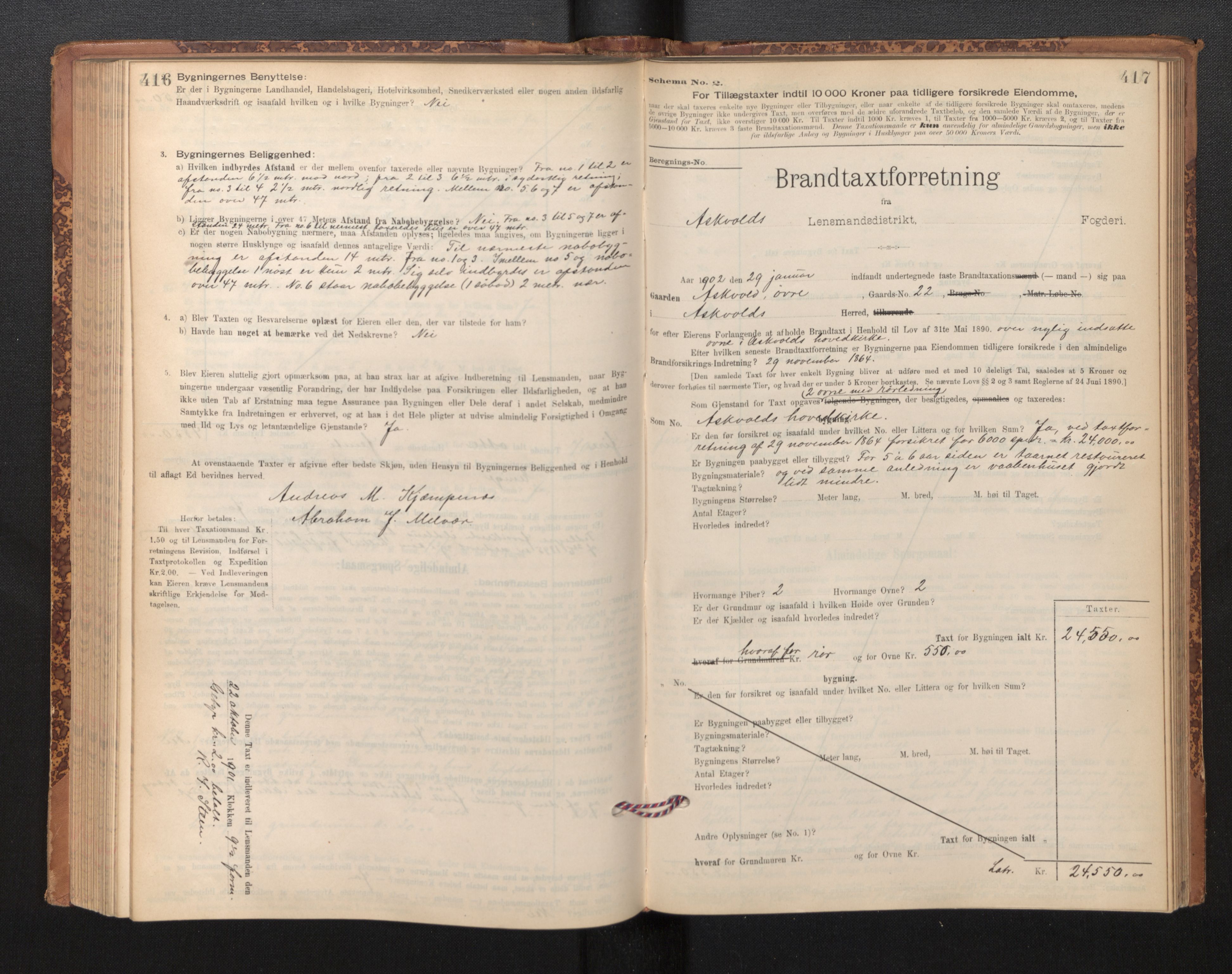 Lensmannen i Askvoll, SAB/A-26301/0012/L0004: Branntakstprotokoll, skjematakst og liste over branntakstmenn, 1895-1932, p. 416-417