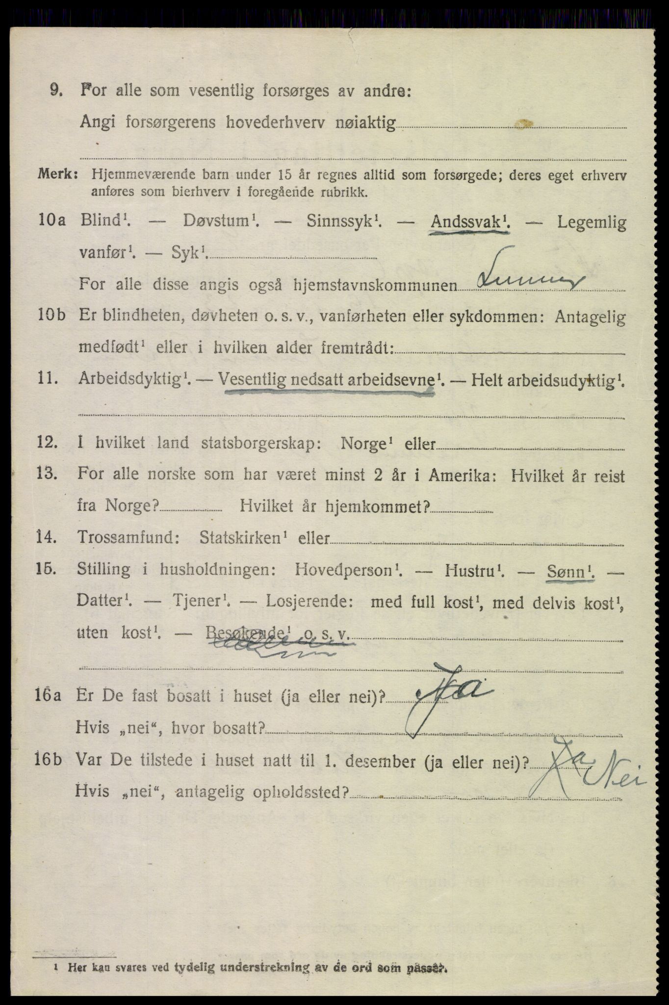 SAH, 1920 census for Lunner, 1920, p. 4412