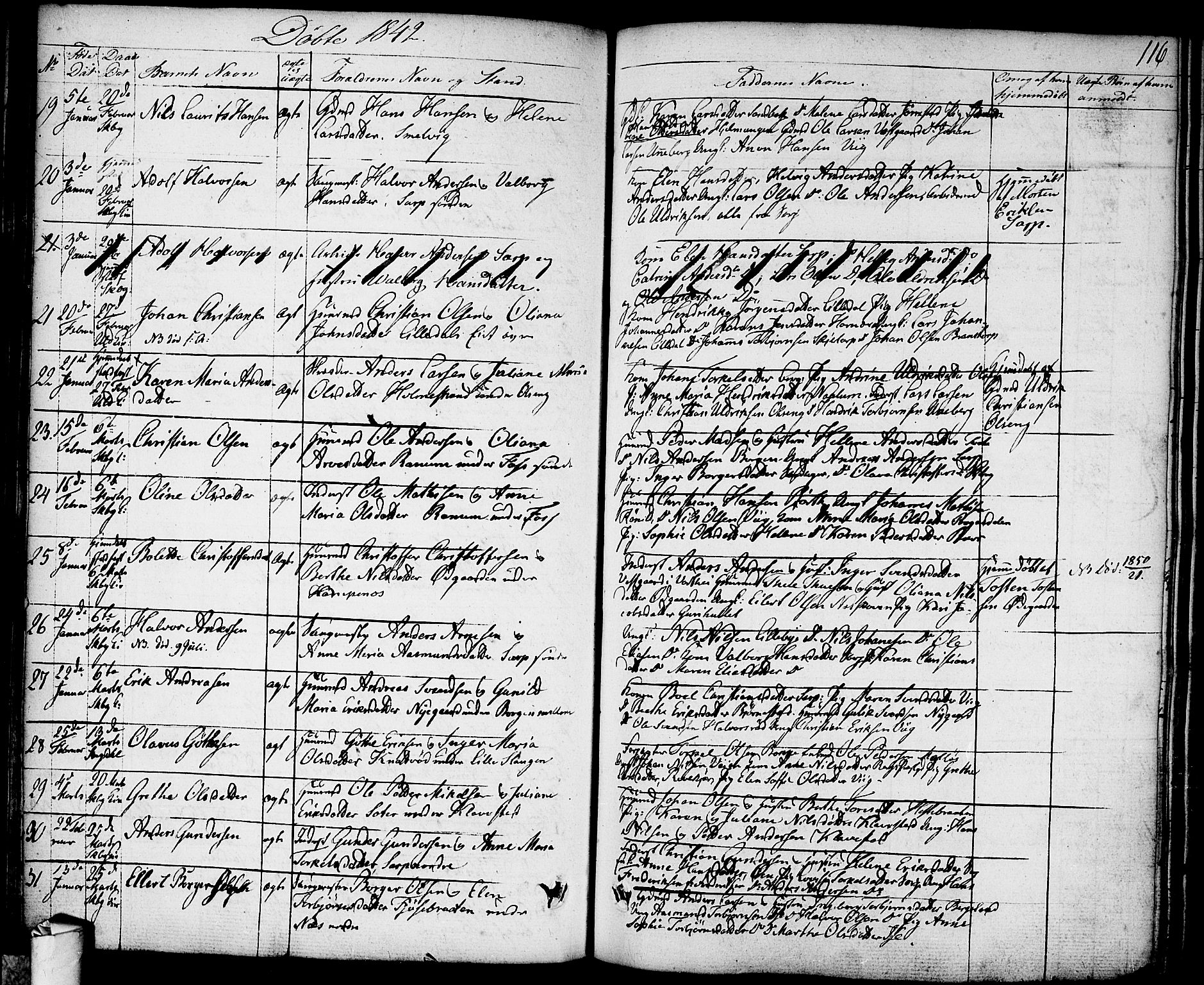 Skjeberg prestekontor Kirkebøker, AV/SAO-A-10923/F/Fa/L0005: Parish register (official) no. I 5, 1830-1845, p. 116