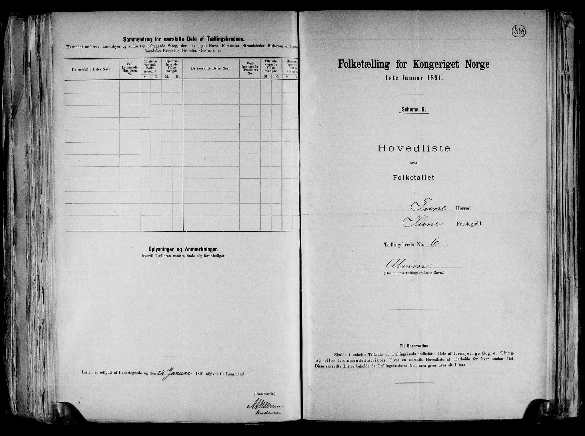 RA, 1891 census for 0130 Tune, 1891, p. 27