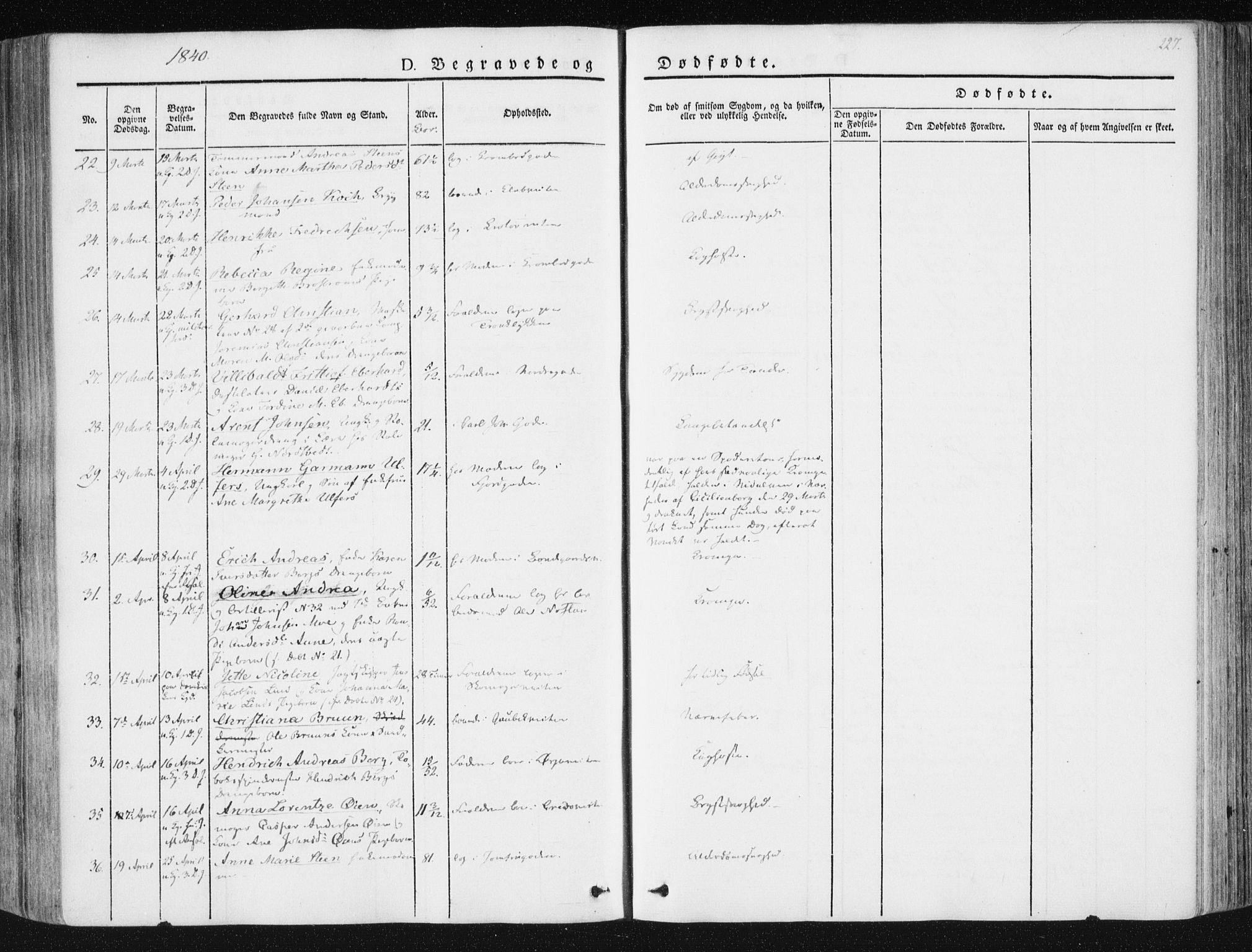 Ministerialprotokoller, klokkerbøker og fødselsregistre - Sør-Trøndelag, SAT/A-1456/602/L0110: Parish register (official) no. 602A08, 1840-1854, p. 227