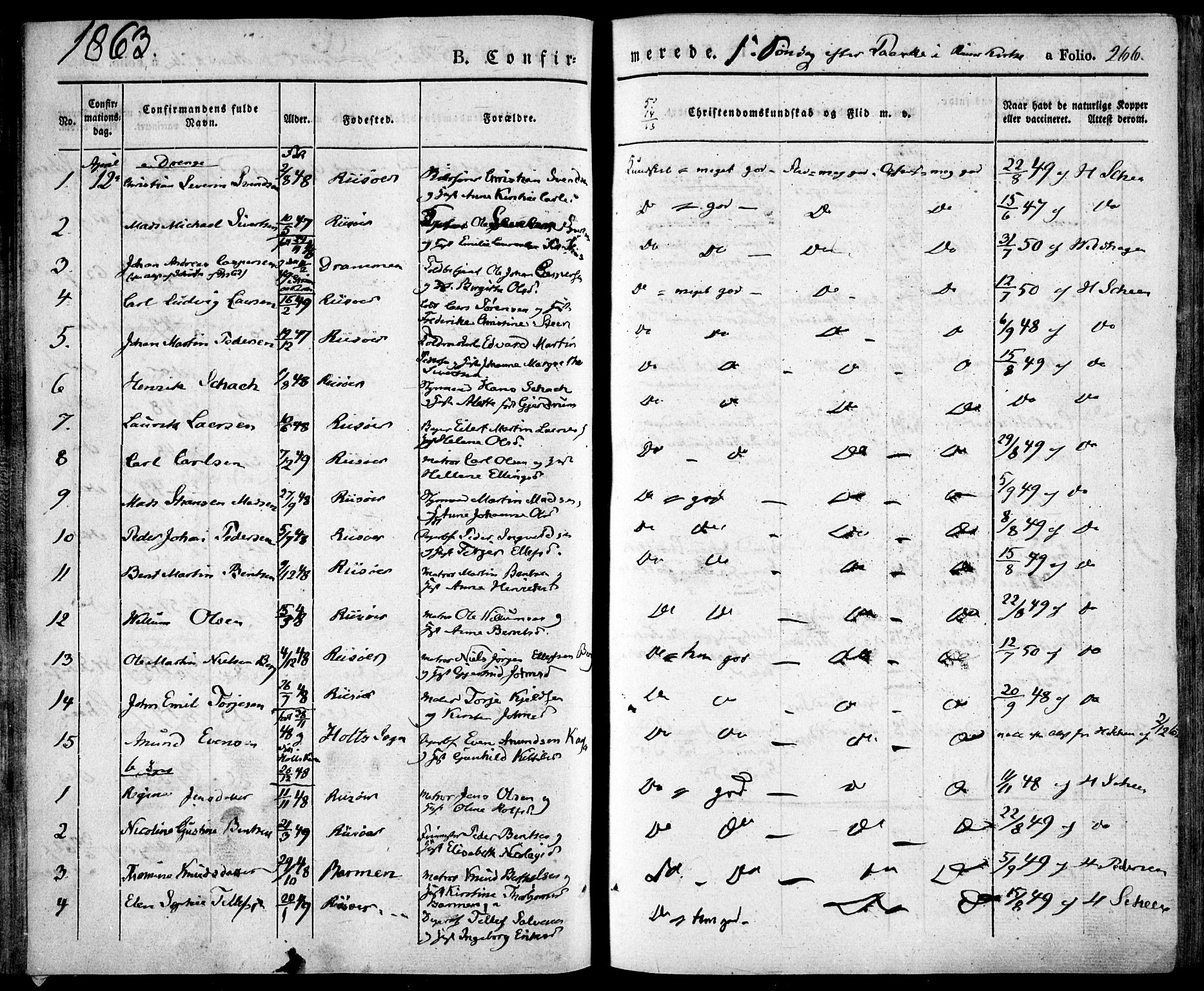 Risør sokneprestkontor, AV/SAK-1111-0035/F/Fa/L0003: Parish register (official) no. A 3, 1838-1864, p. 266