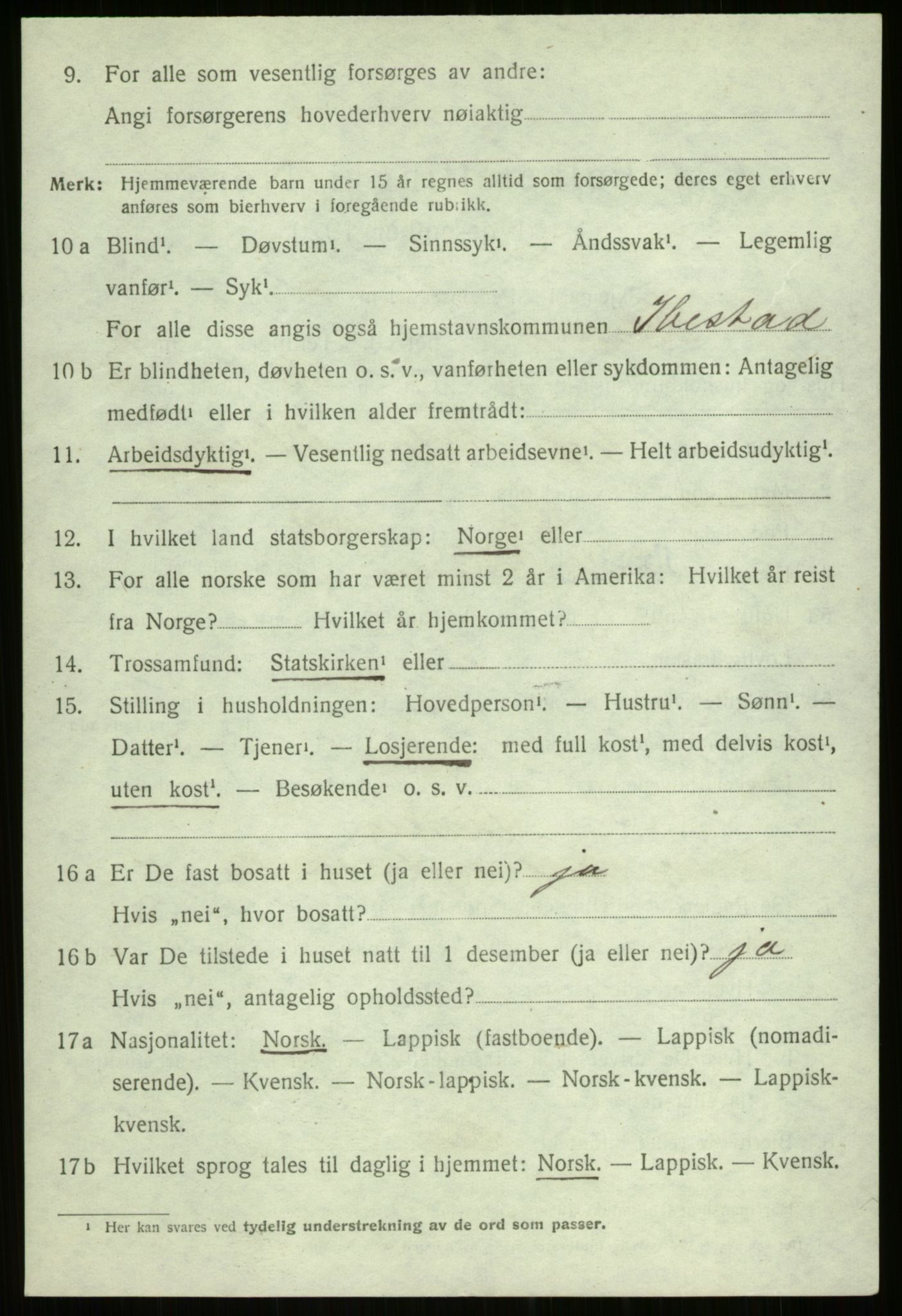 SATØ, 1920 census for Ibestad, 1920, p. 5588