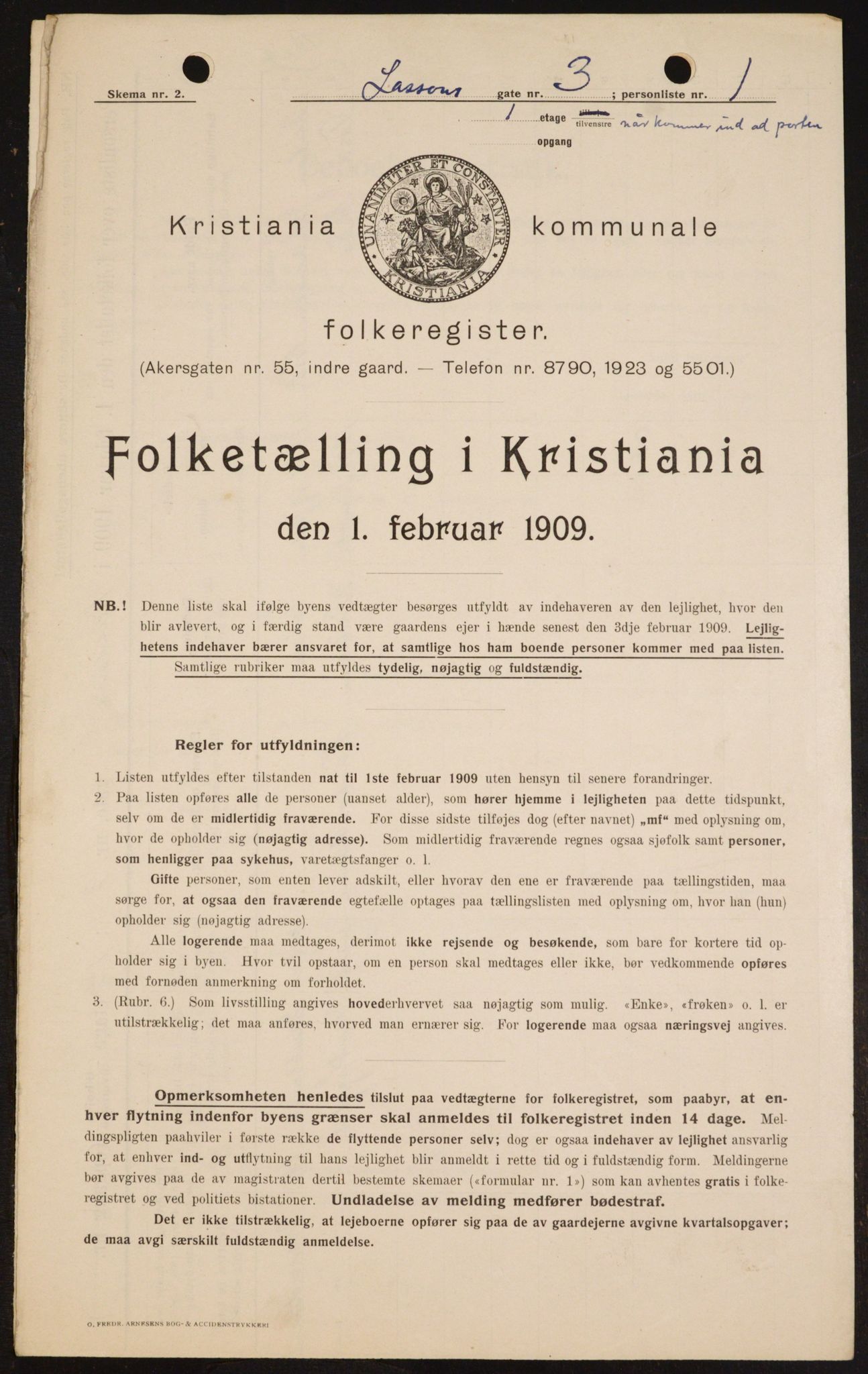 OBA, Municipal Census 1909 for Kristiania, 1909, p. 52230