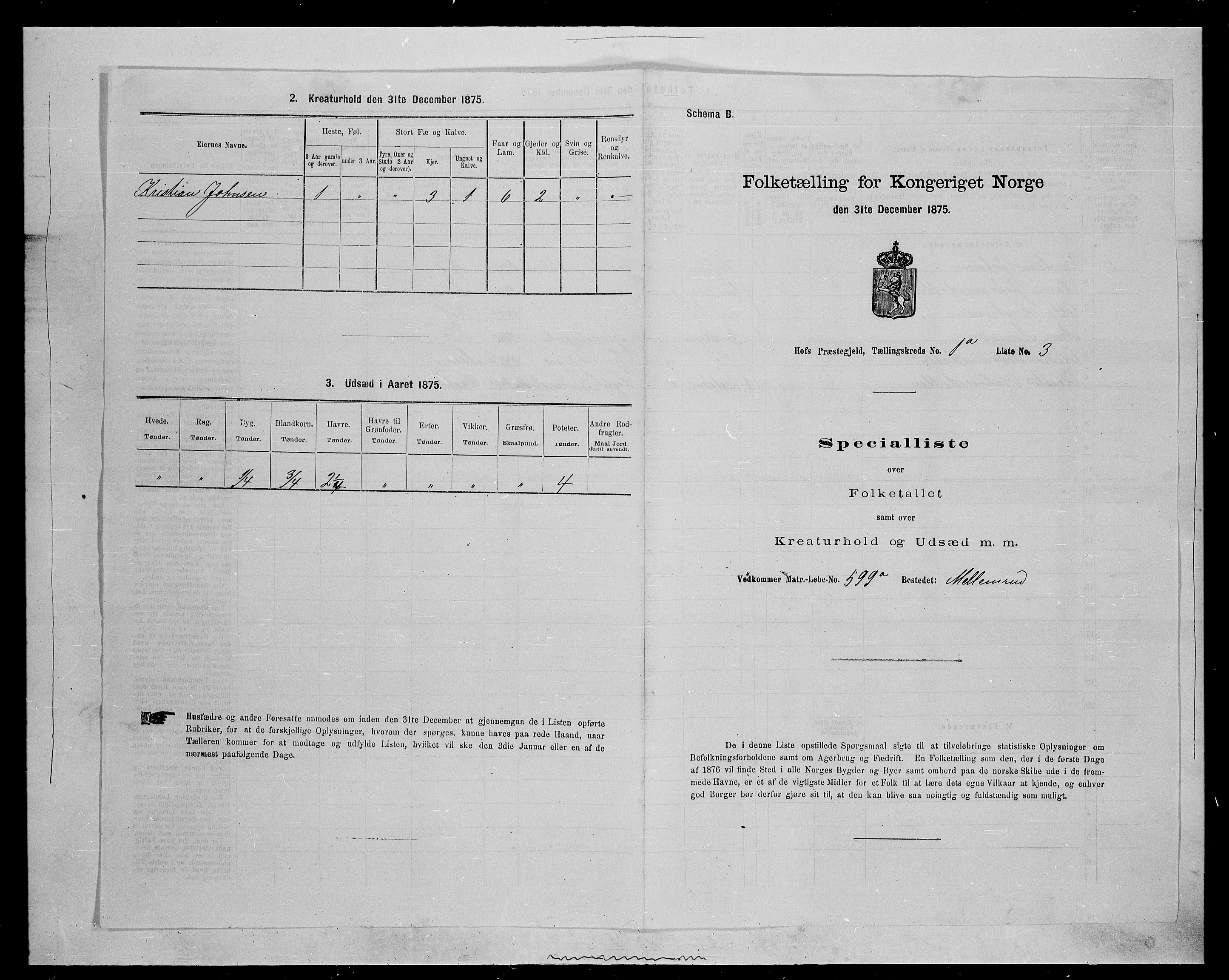 SAH, 1875 census for 0424P Hof, 1875, p. 14