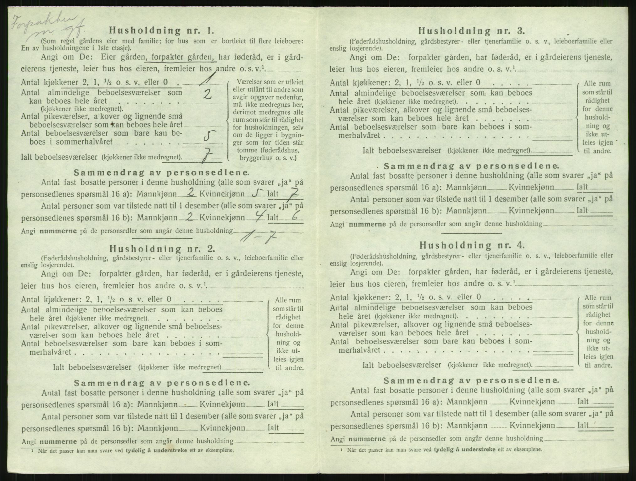 SAT, 1920 census for Aure, 1920, p. 511