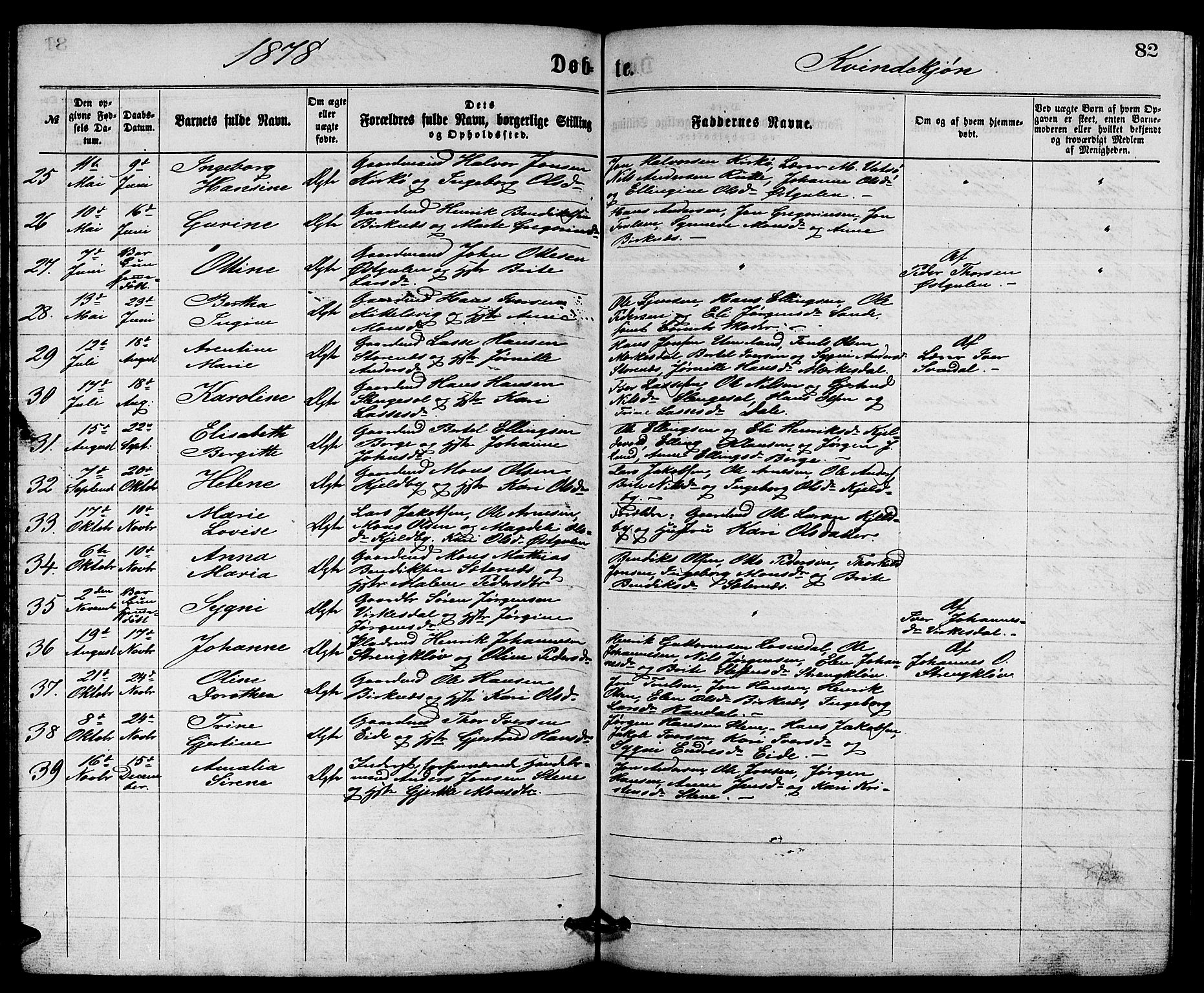 Gulen sokneprestembete, SAB/A-80201/H/Hab/Habb/L0002: Parish register (copy) no. B 2, 1867-1883, p. 82