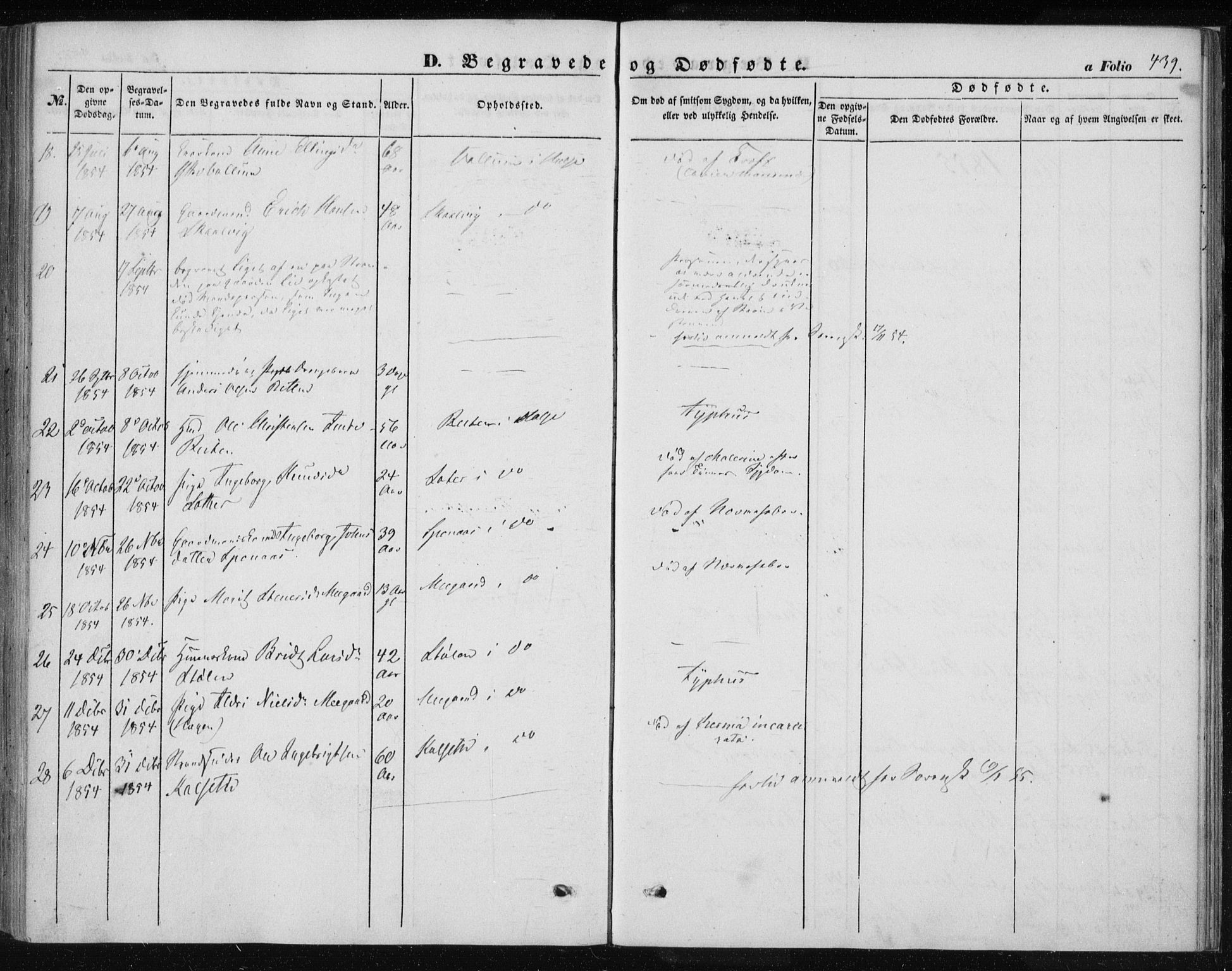 Ministerialprotokoller, klokkerbøker og fødselsregistre - Møre og Romsdal, AV/SAT-A-1454/576/L0883: Parish register (official) no. 576A01, 1849-1865, p. 439