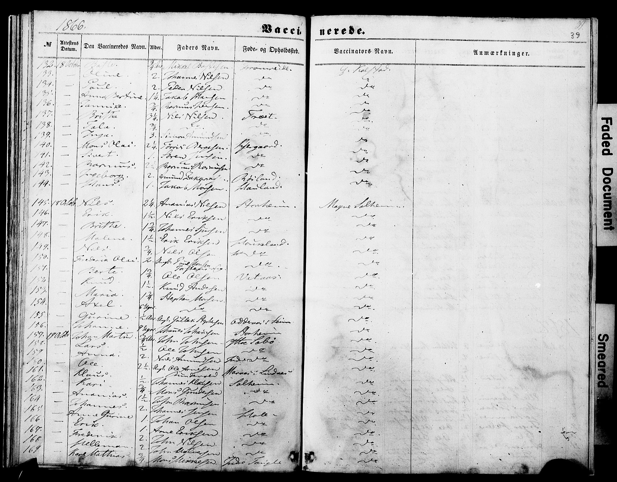 Manger sokneprestembete, SAB/A-76801/H/Haa: Parish register (official) no. A 11, 1860-1867, p. 39