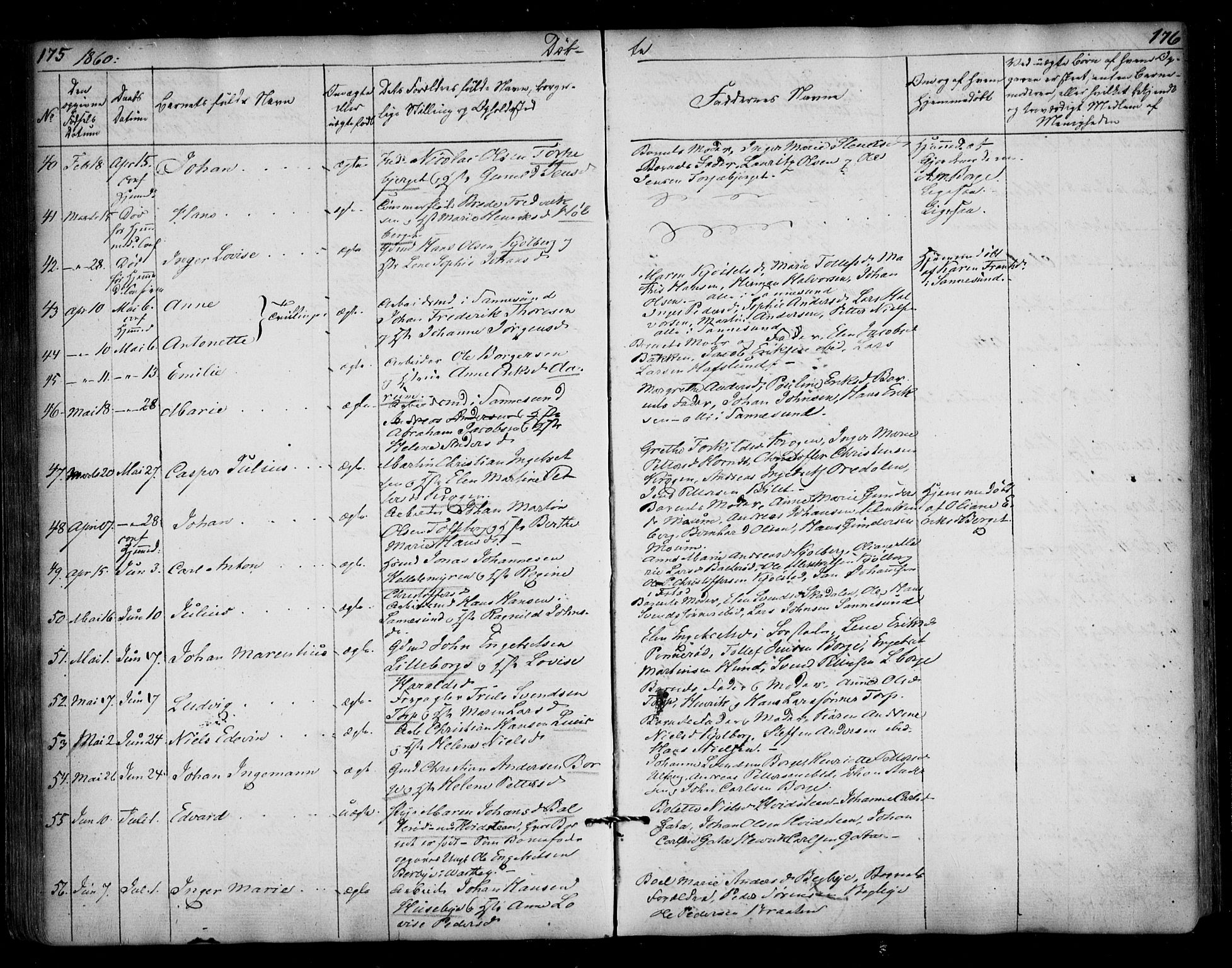 Borge prestekontor Kirkebøker, AV/SAO-A-10903/F/Fa/L0005: Parish register (official) no. I 5, 1848-1860, p. 175-176