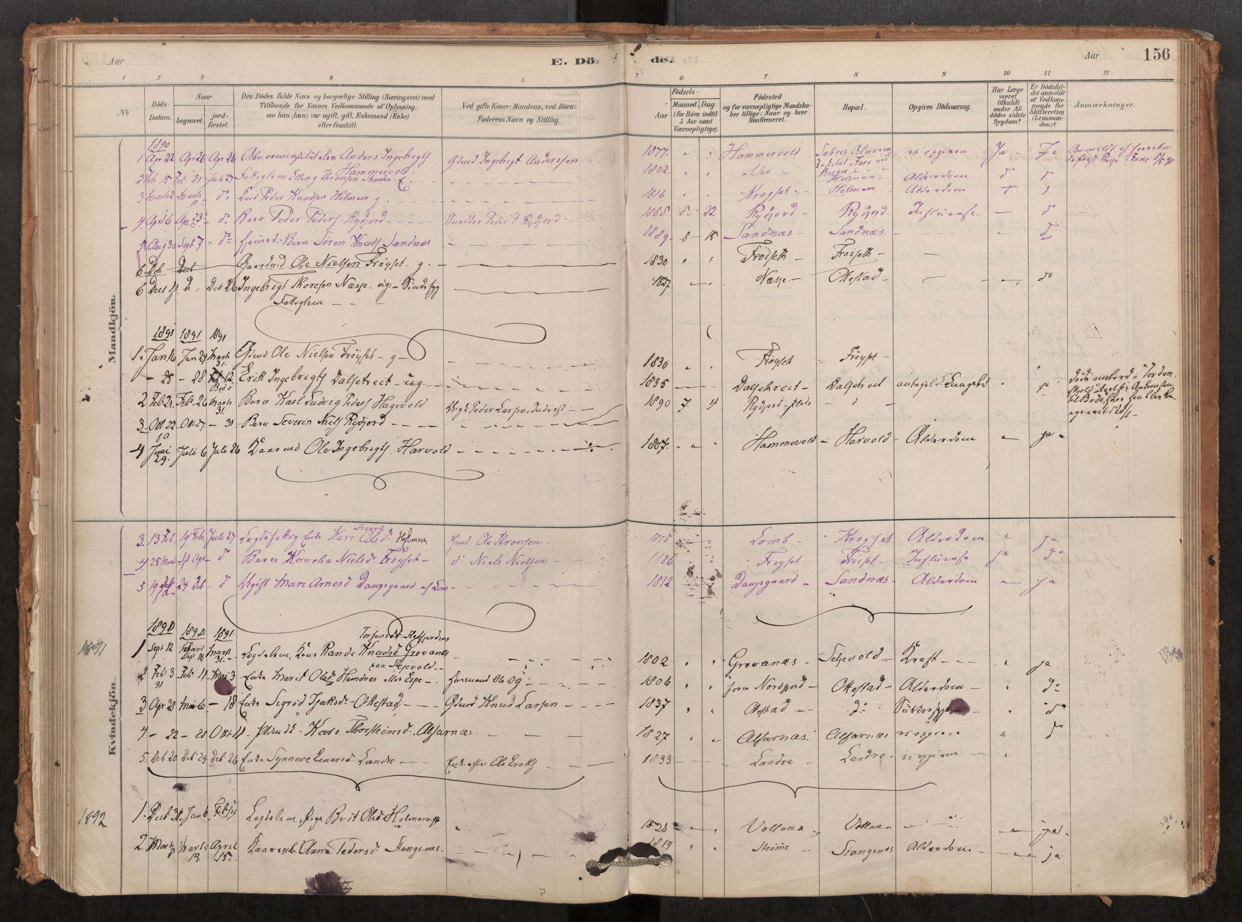 Ministerialprotokoller, klokkerbøker og fødselsregistre - Møre og Romsdal, AV/SAT-A-1454/548/L0615: Parish register (official) no. 548A02, 1878-1906, p. 156