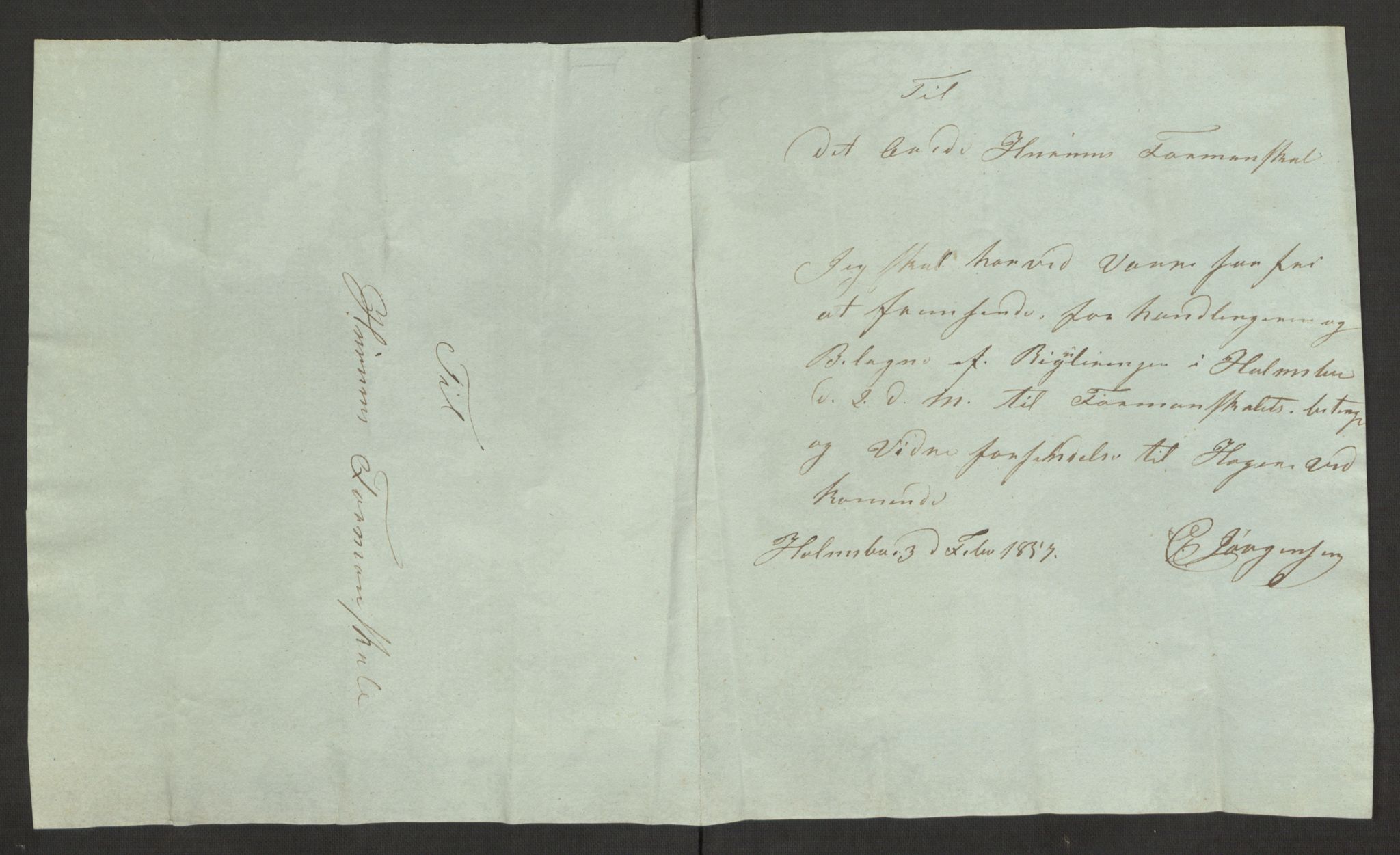 Blom, Gustav Peter, AV/RA-PA-0568/F/L0001/0002: Brev og manuskripter / Brev fra bl.a. Esmarch, Løvenskiold, Wedel Jarlsberg, Schwach, Grøgaard, Neumann, Hans Jørgen Blom, 1812-1863, p. 284