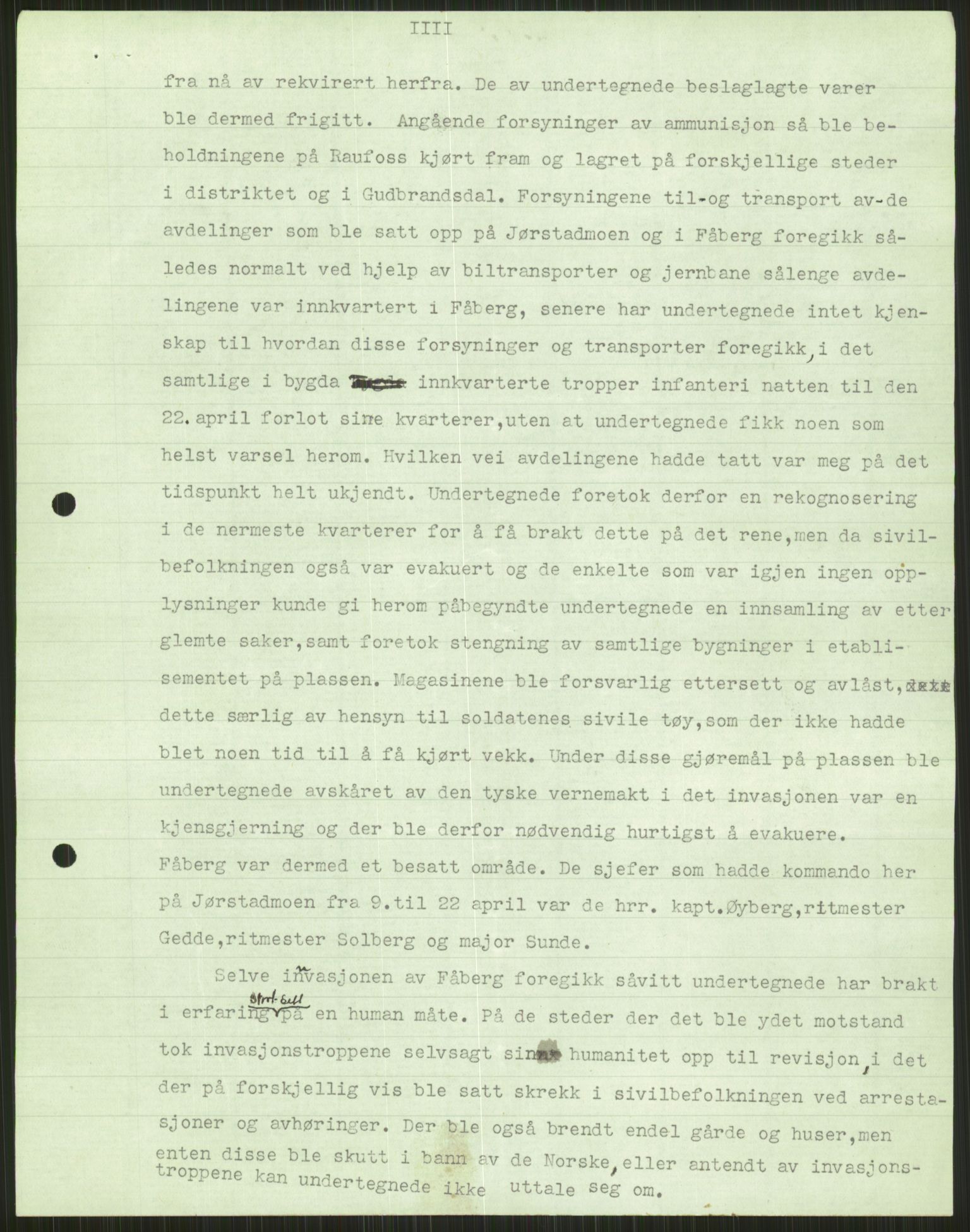 Forsvaret, Forsvarets krigshistoriske avdeling, AV/RA-RAFA-2017/Y/Ya/L0014: II-C-11-31 - Fylkesmenn.  Rapporter om krigsbegivenhetene 1940., 1940, p. 65