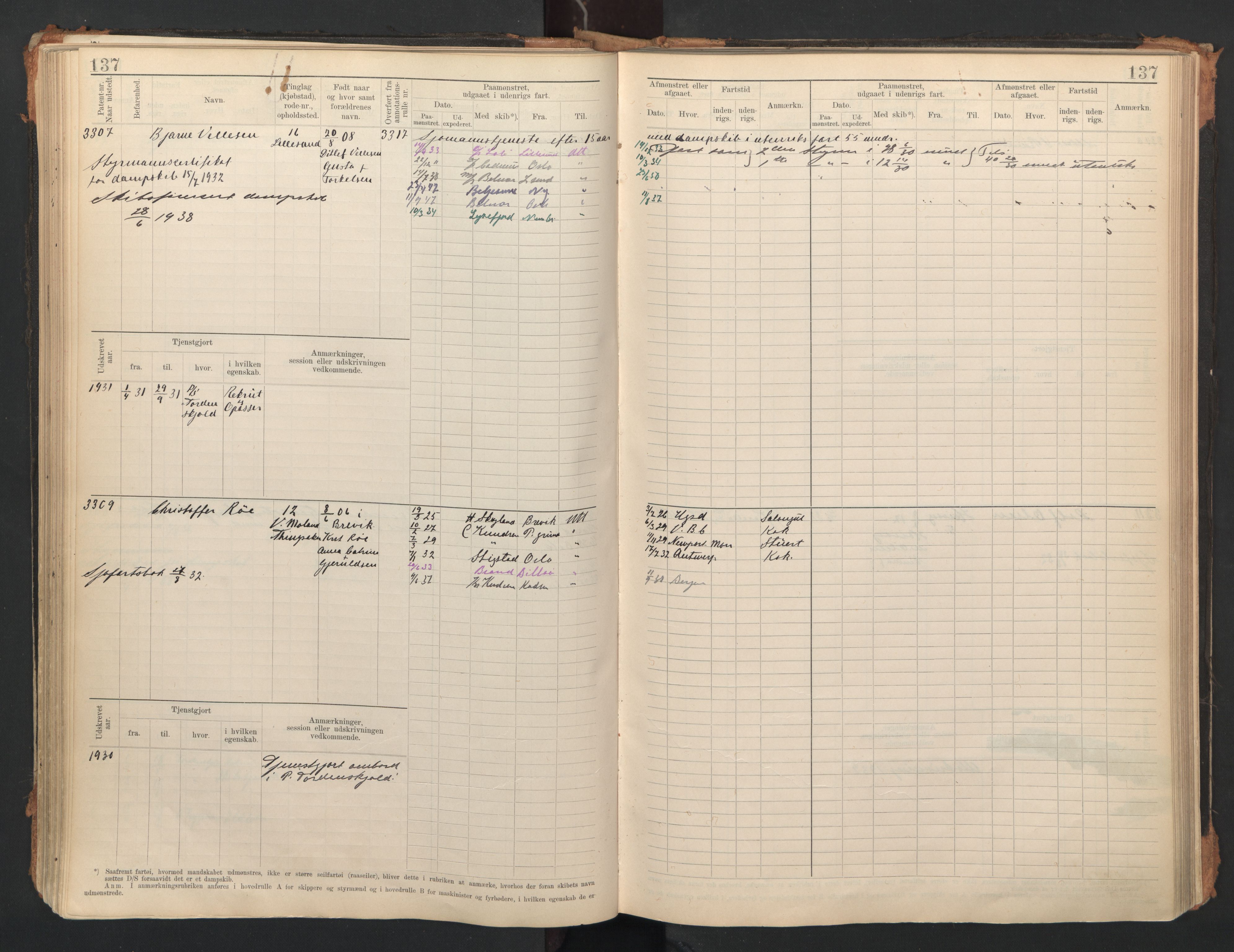 Lillesand mønstringskrets, SAK/2031-0014/F/Fb/L0006: Hovedrulle A nr 3049-3634, W-15, 1913-1946, p. 145