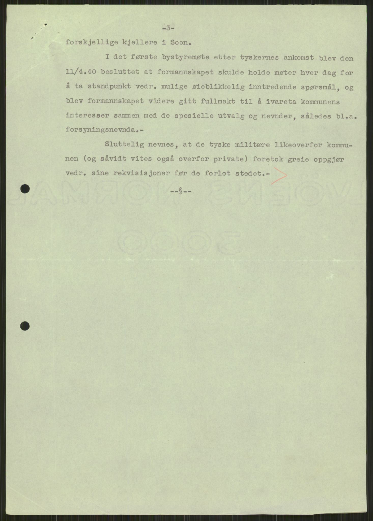 Forsvaret, Forsvarets krigshistoriske avdeling, AV/RA-RAFA-2017/Y/Ya/L0013: II-C-11-31 - Fylkesmenn.  Rapporter om krigsbegivenhetene 1940., 1940, p. 833