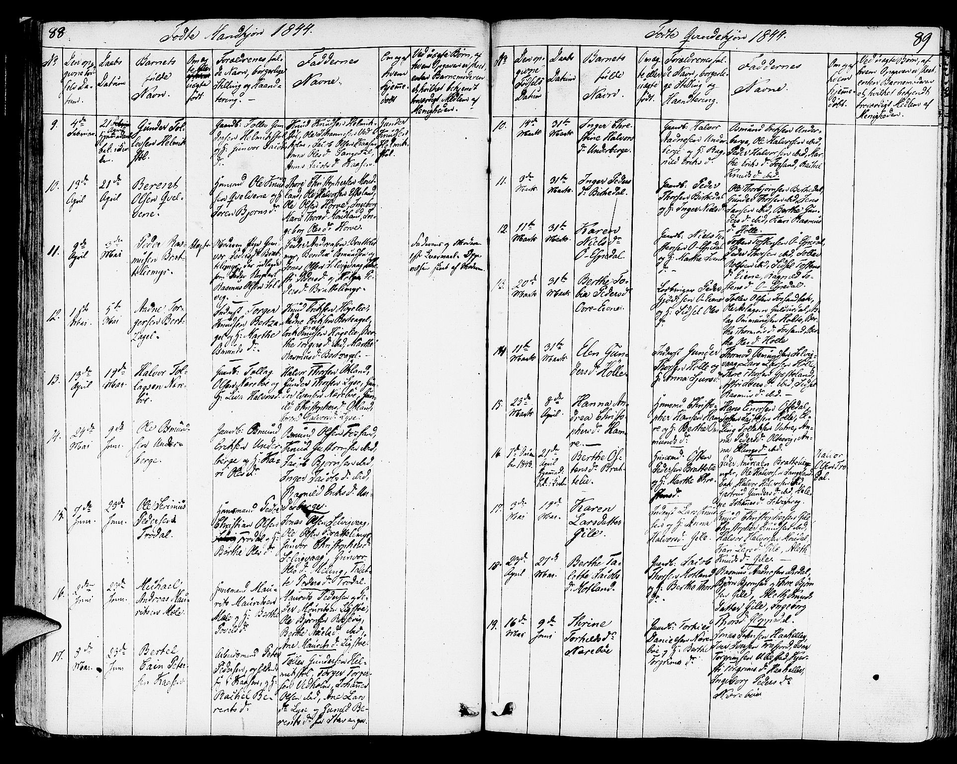 Strand sokneprestkontor, AV/SAST-A-101828/H/Ha/Haa/L0005: Parish register (official) no. A 5, 1833-1854, p. 88-89