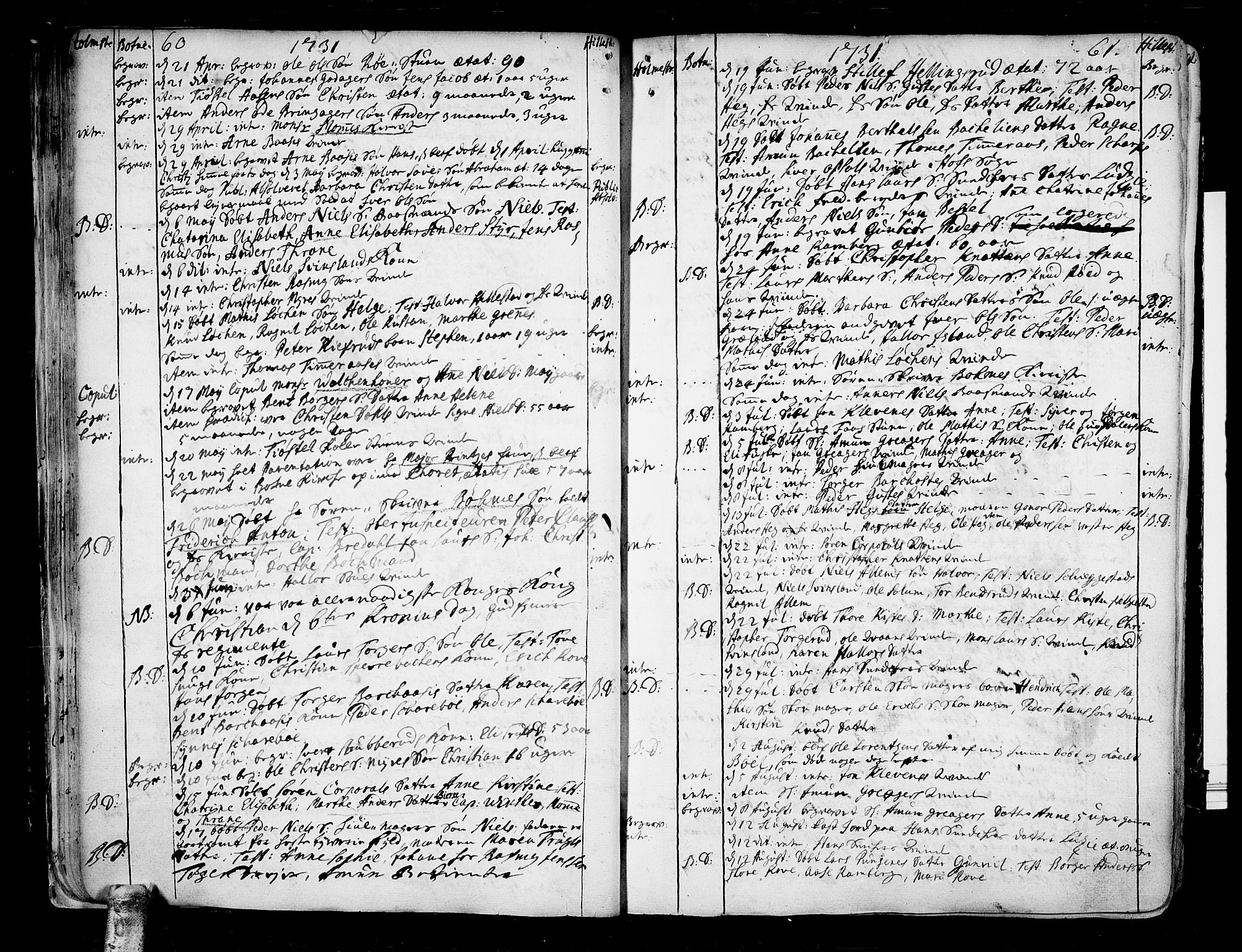Botne kirkebøker, AV/SAKO-A-340/F/Fa/L0001a: Parish register (official) no. I 1A, 1707-1778, p. 60-61