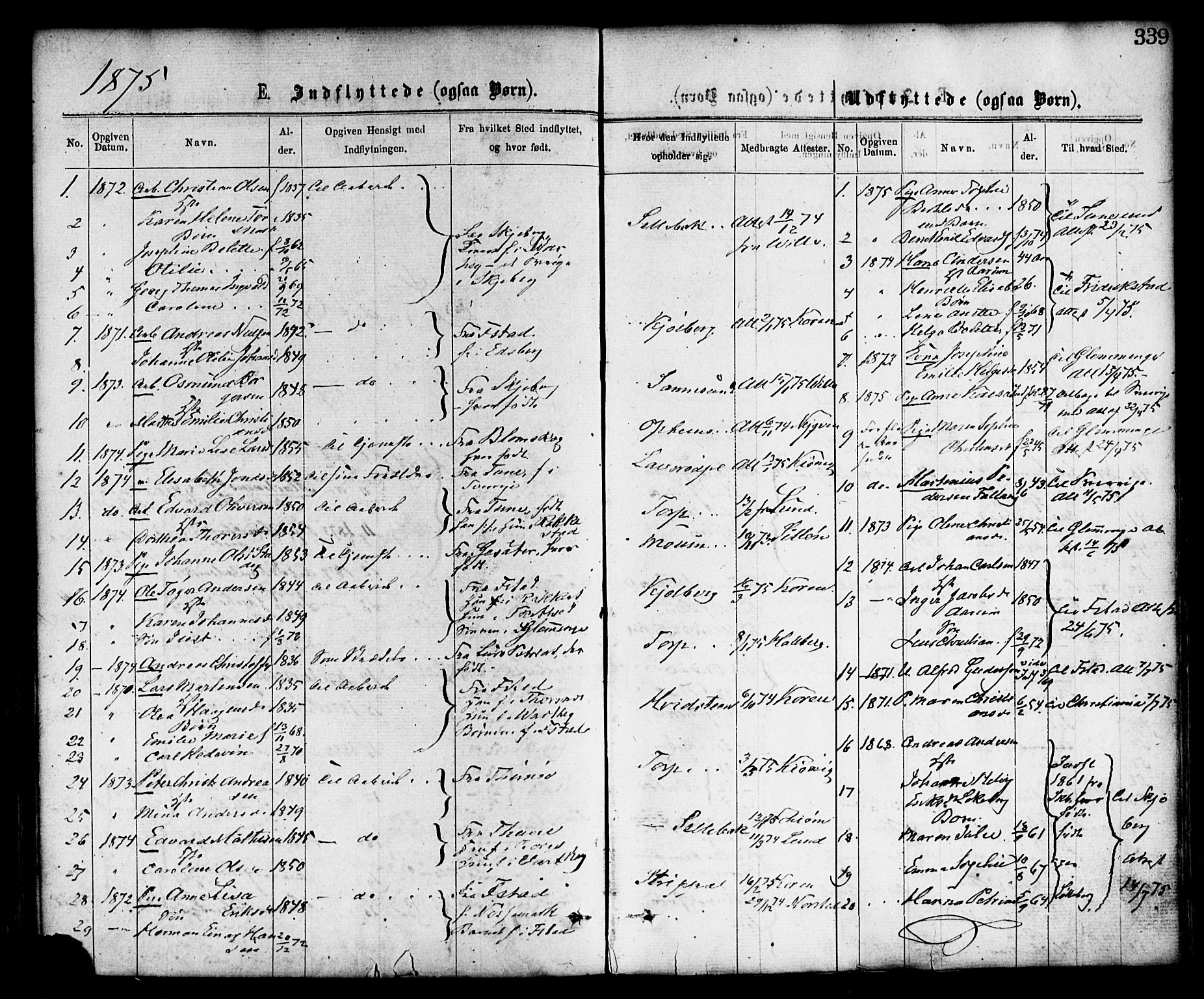 Borge prestekontor Kirkebøker, AV/SAO-A-10903/F/Fa/L0007: Parish register (official) no. I 7, 1875-1886, p. 339