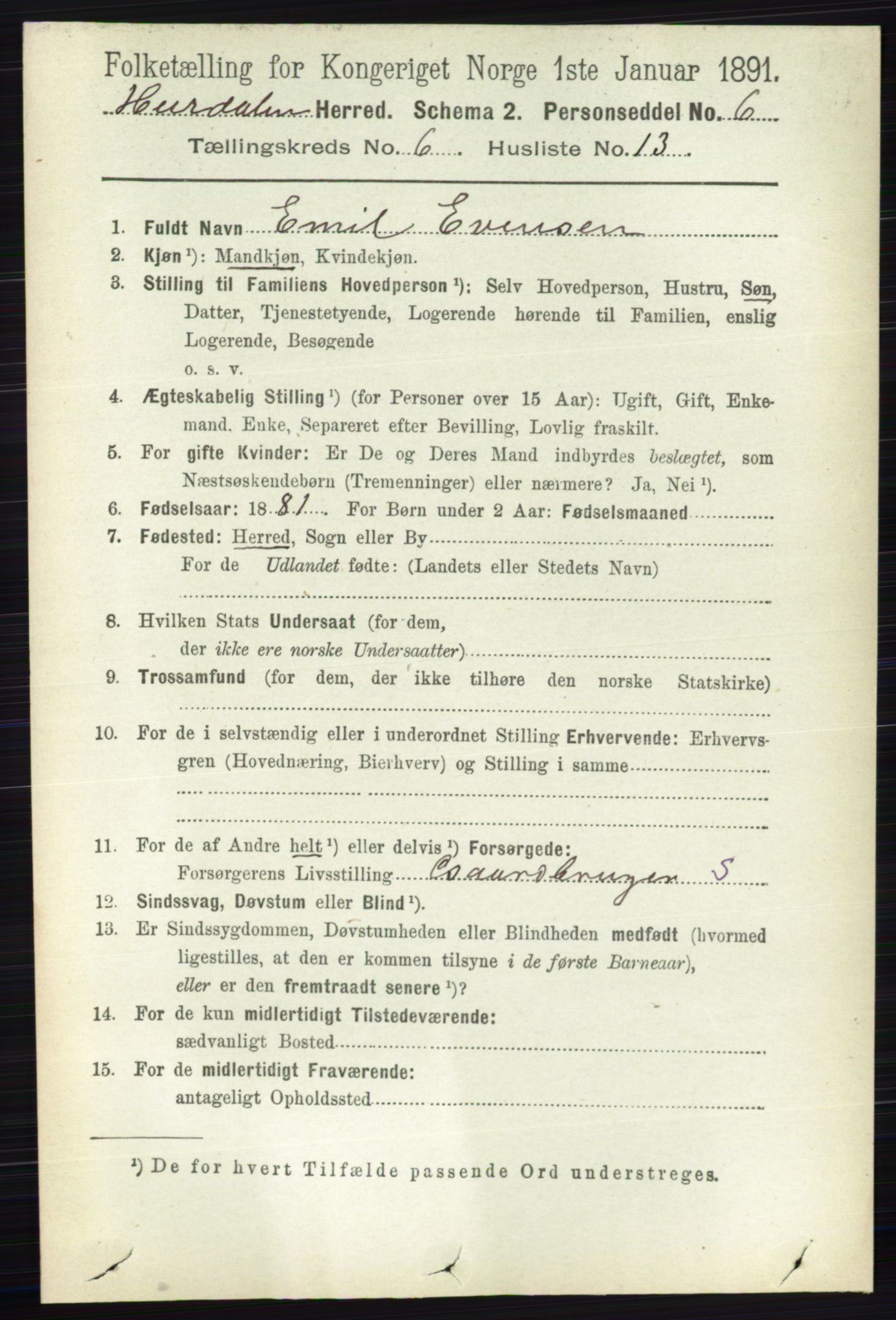 RA, 1891 census for 0239 Hurdal, 1891, p. 2271