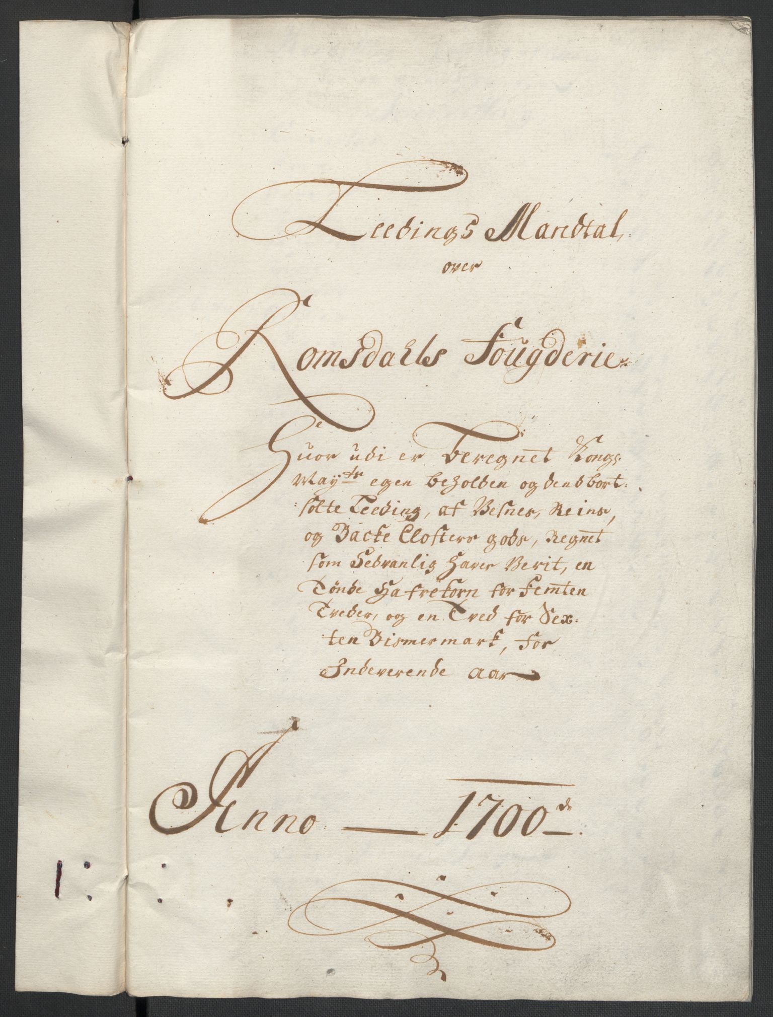 Rentekammeret inntil 1814, Reviderte regnskaper, Fogderegnskap, AV/RA-EA-4092/R55/L3654: Fogderegnskap Romsdal, 1699-1700, p. 310