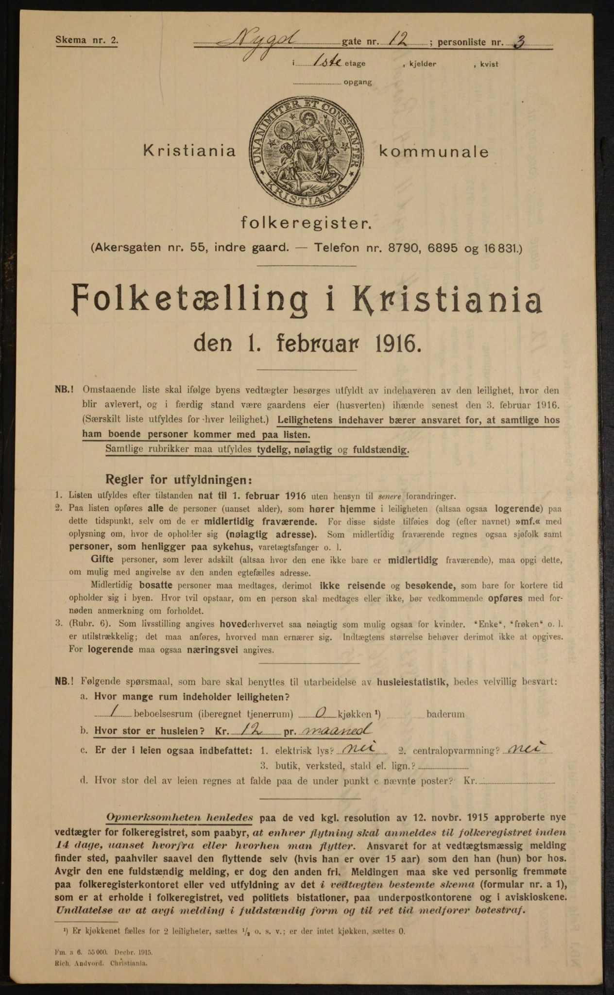 OBA, Municipal Census 1916 for Kristiania, 1916, p. 75766