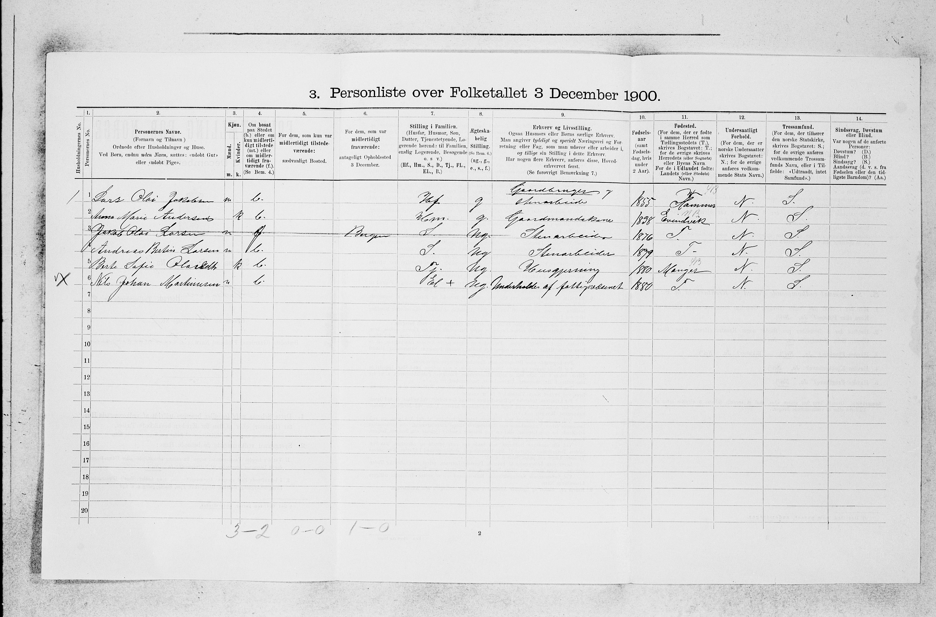 SAB, 1900 census for Askøy, 1900, p. 1293