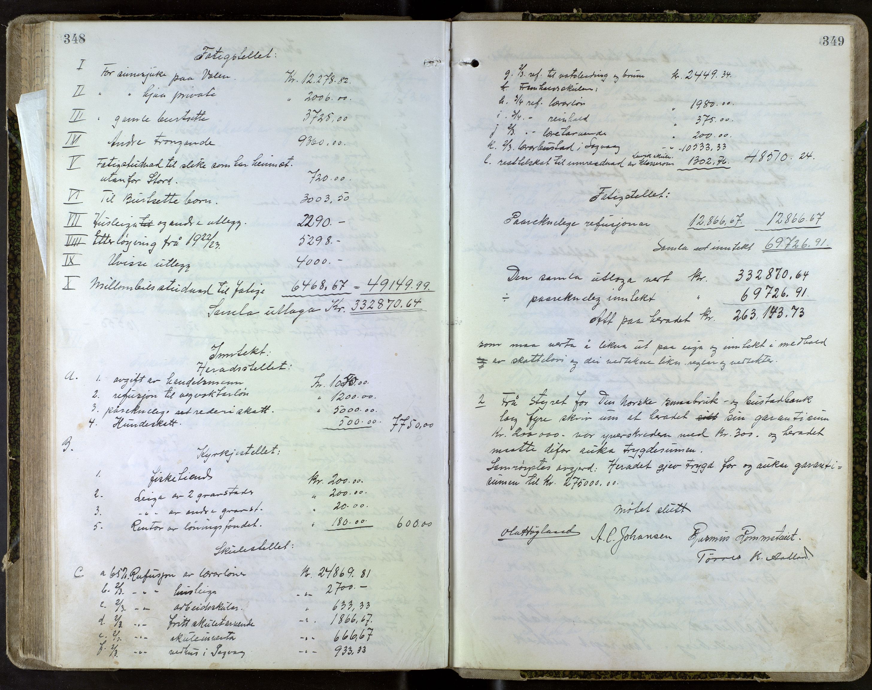 Stord kommune. Formannskapet, IKAH/1221-021/A/Aa/L0005: Møtebok for formannskapet og heradstyret , 1917-1924, p. 348-349