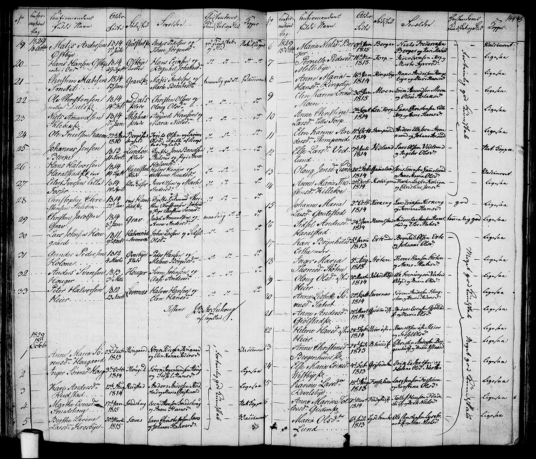 Rakkestad prestekontor Kirkebøker, SAO/A-2008/F/Fa/L0007: Parish register (official) no. I 7, 1825-1841, p. 144