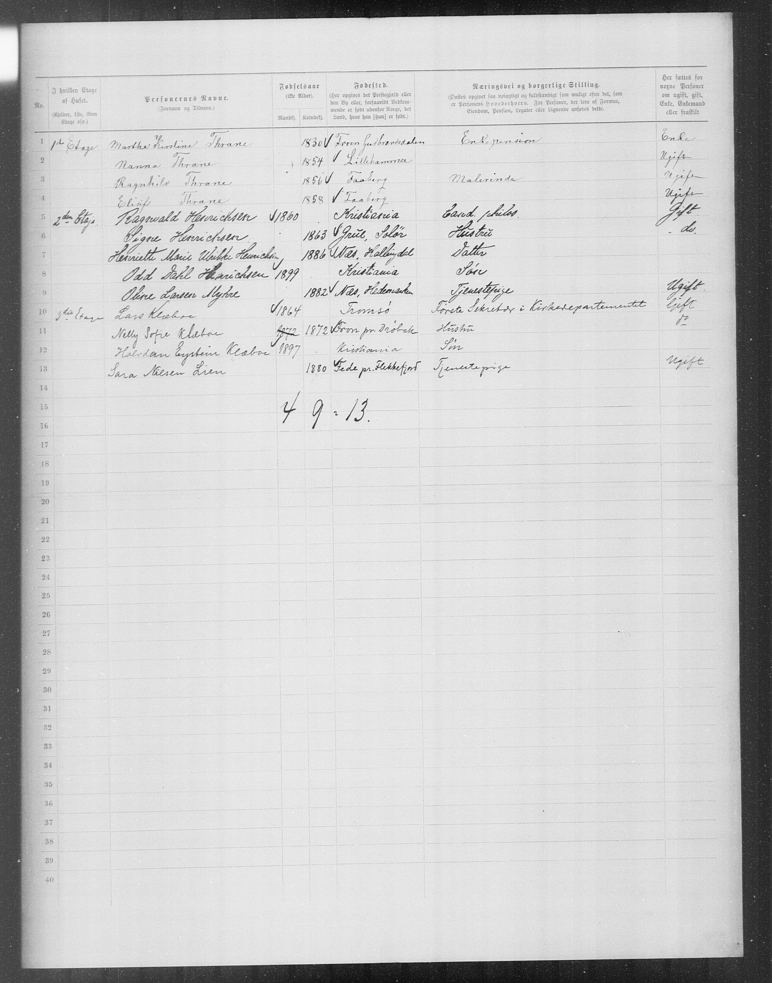 OBA, Municipal Census 1899 for Kristiania, 1899, p. 11807