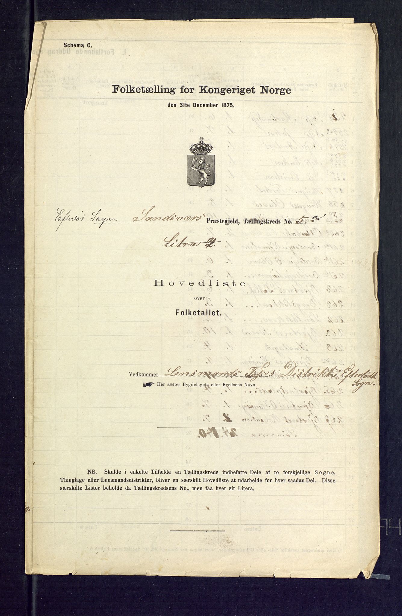 SAKO, 1875 census for 0629P Sandsvær, 1875, p. 26