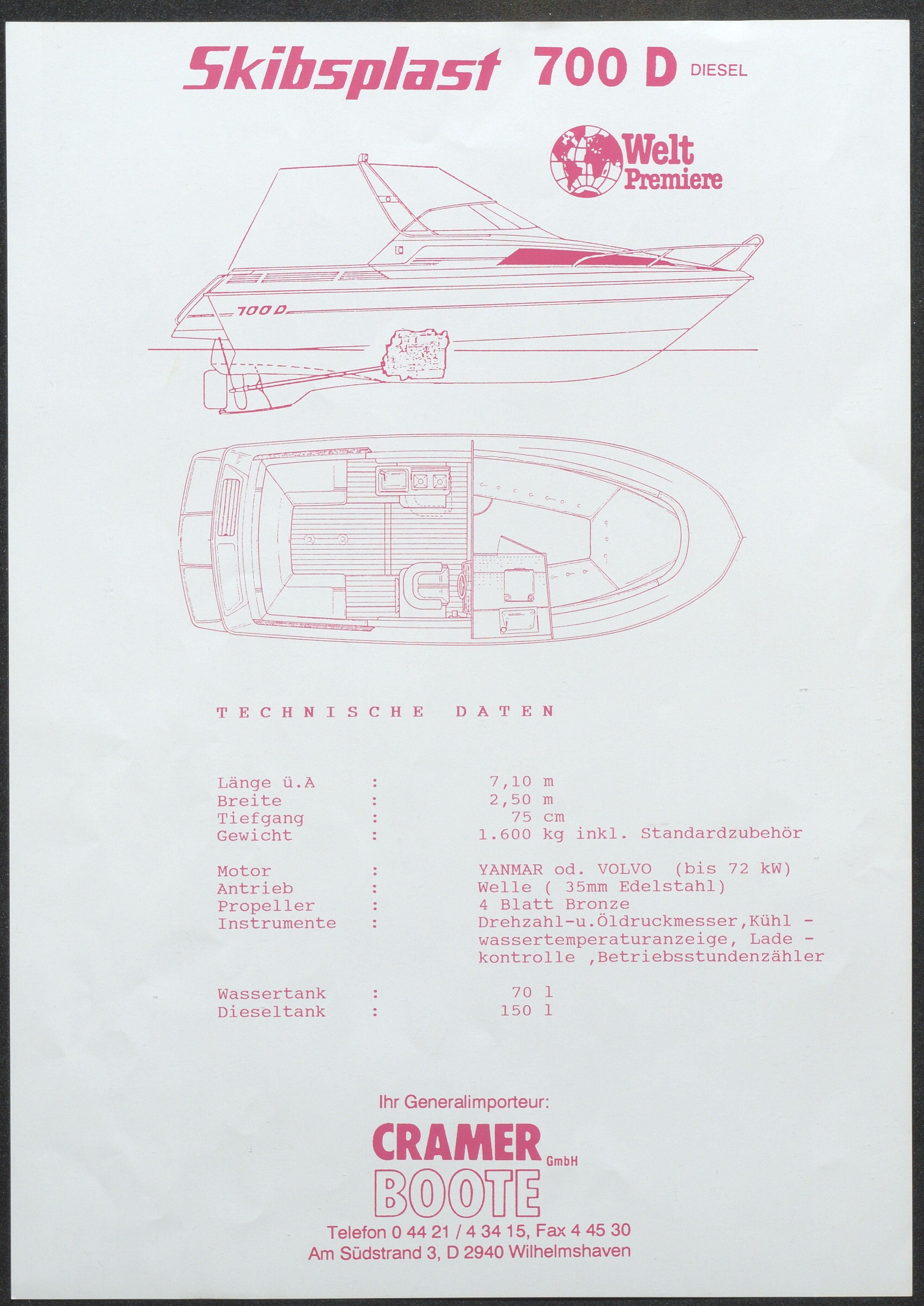 Skibsplast, AAKS/PA-2968/01/X/X01/L0002/0019: Brosjyrer / Skibsplast 700 D (1993-2000), 1993-2000