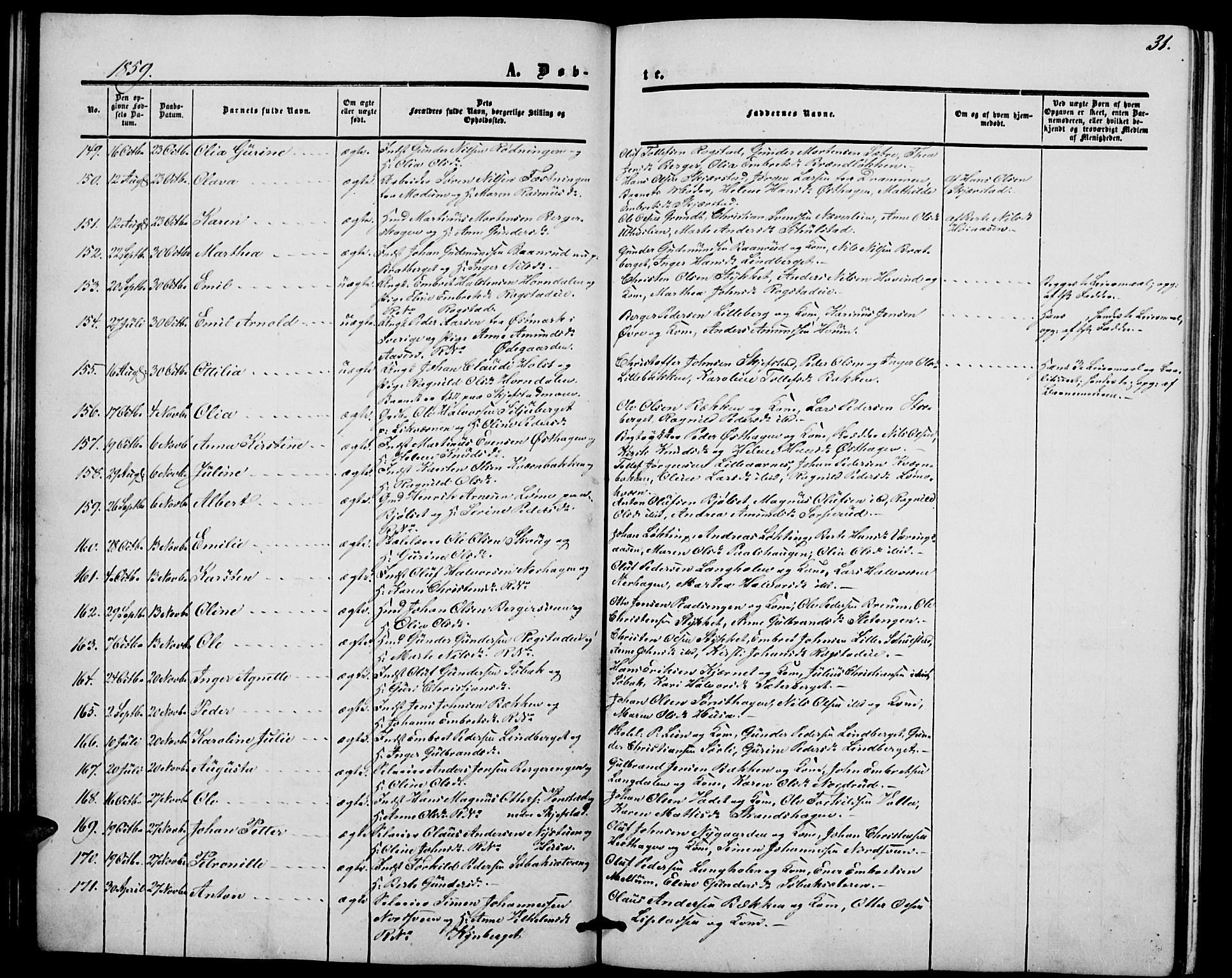 Elverum prestekontor, AV/SAH-PREST-044/H/Ha/Hab/L0003: Parish register (copy) no. 3, 1856-1865, p. 31