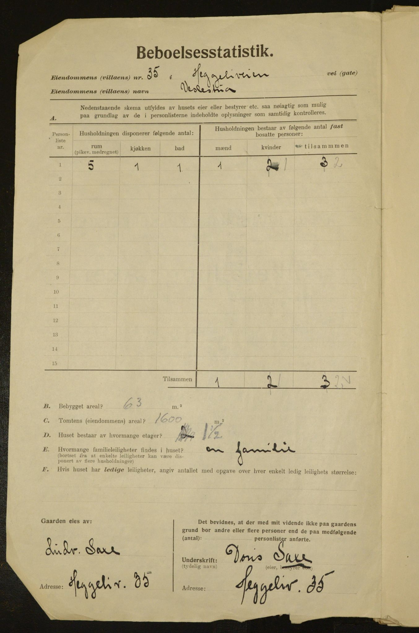 , Municipal Census 1923 for Aker, 1923, p. 2296