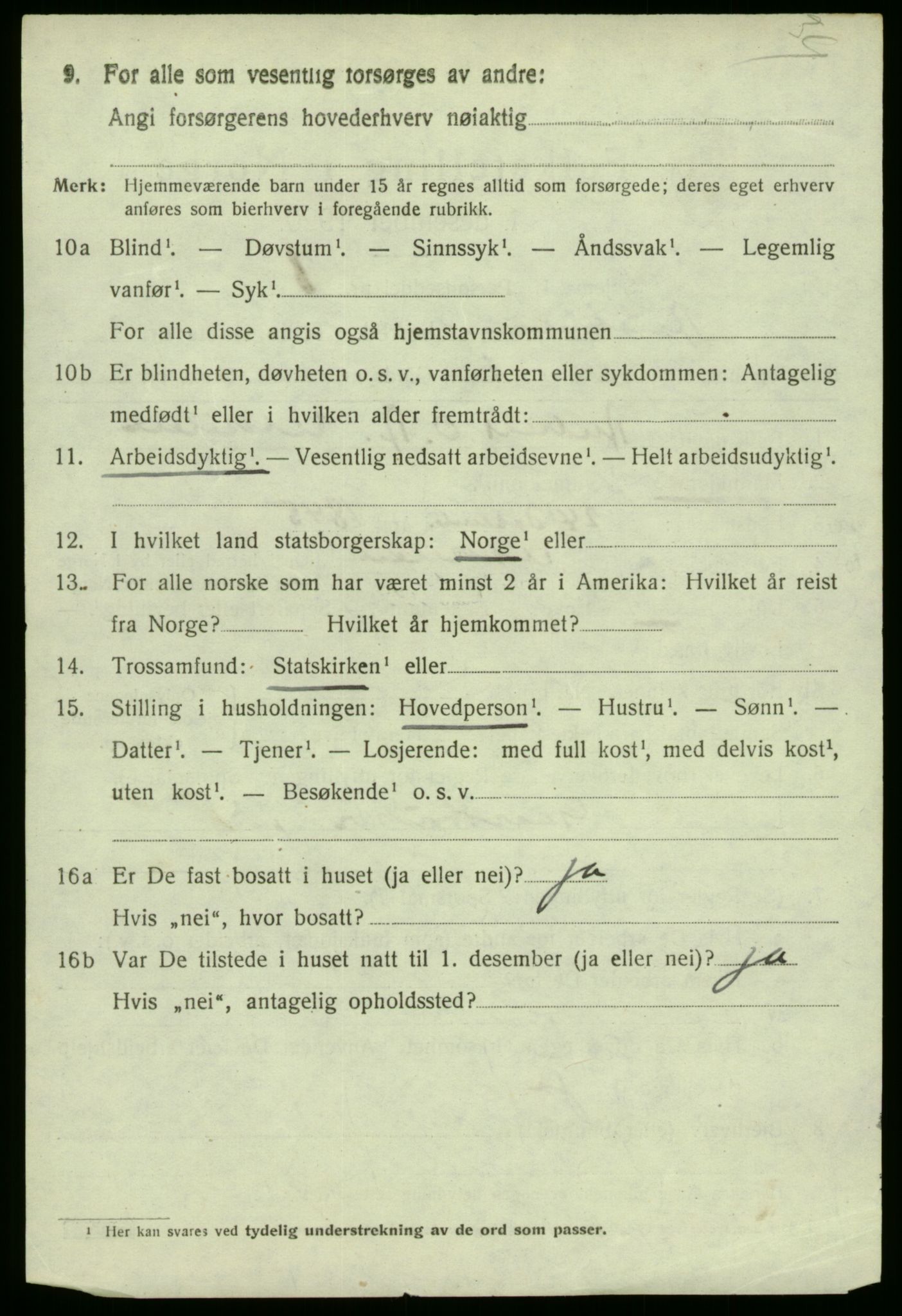 SAB, 1920 census for Austrheim, 1920, p. 1599