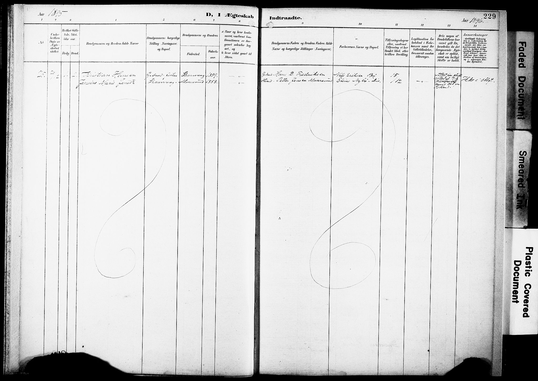 Ministerialprotokoller, klokkerbøker og fødselsregistre - Nordland, AV/SAT-A-1459/891/L1305: Parish register (official) no. 891A10, 1895-1921, p. 229