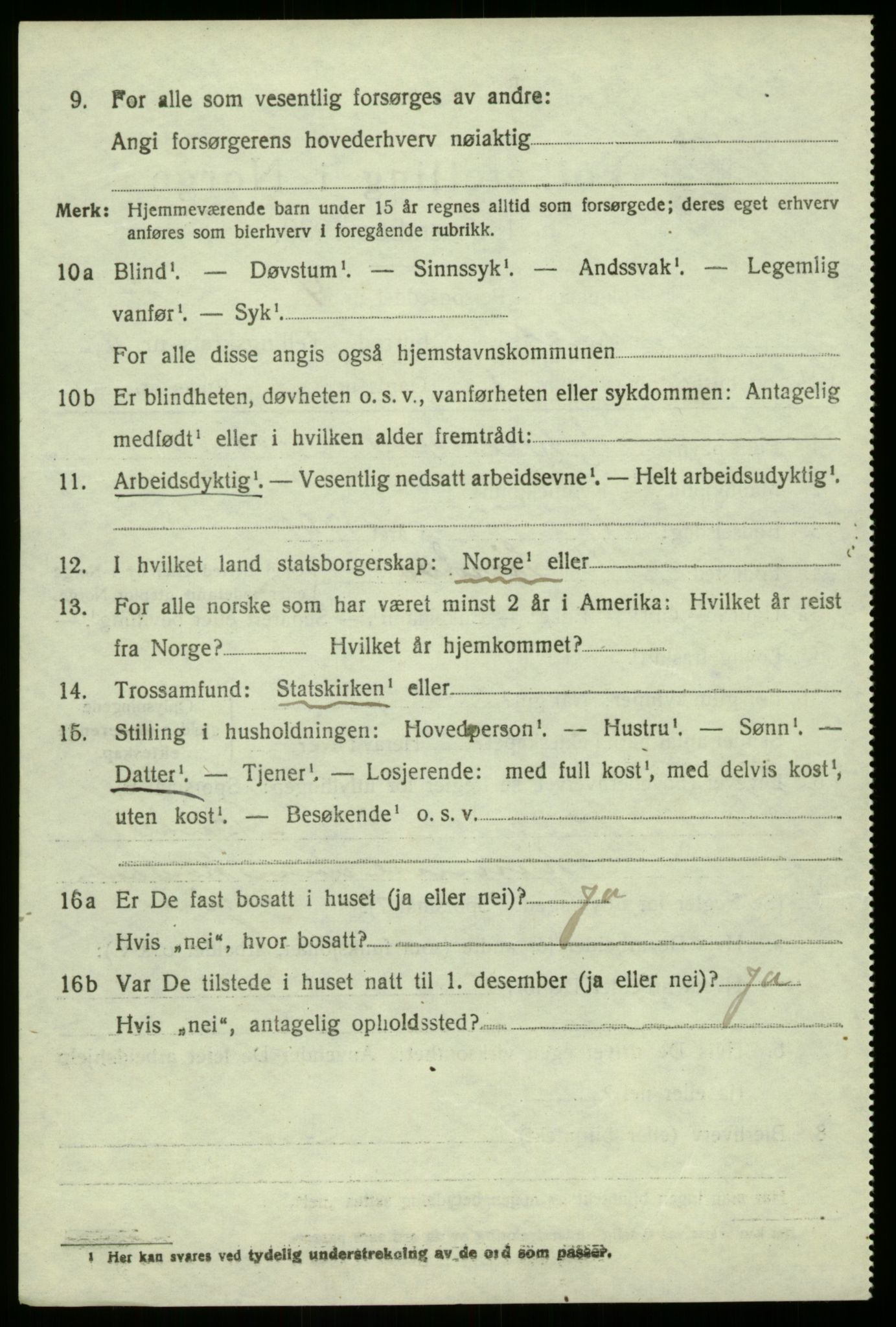 SAB, 1920 census for Lindås, 1920, p. 1594