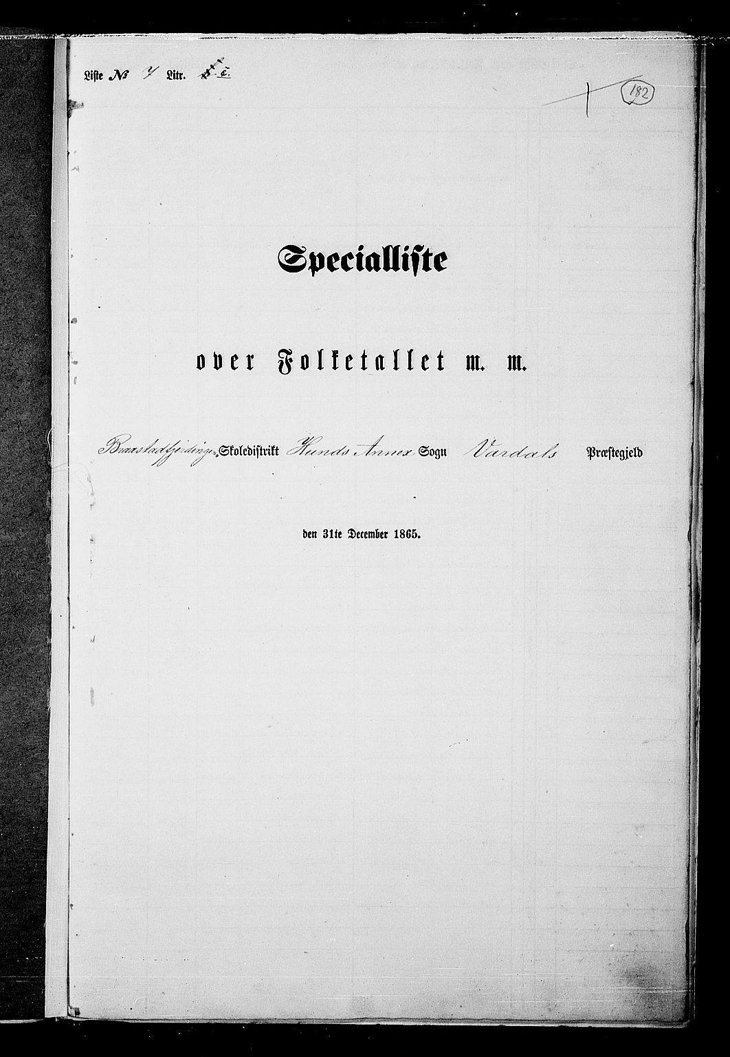 RA, 1865 census for Vardal/Vardal og Hunn, 1865, p. 161