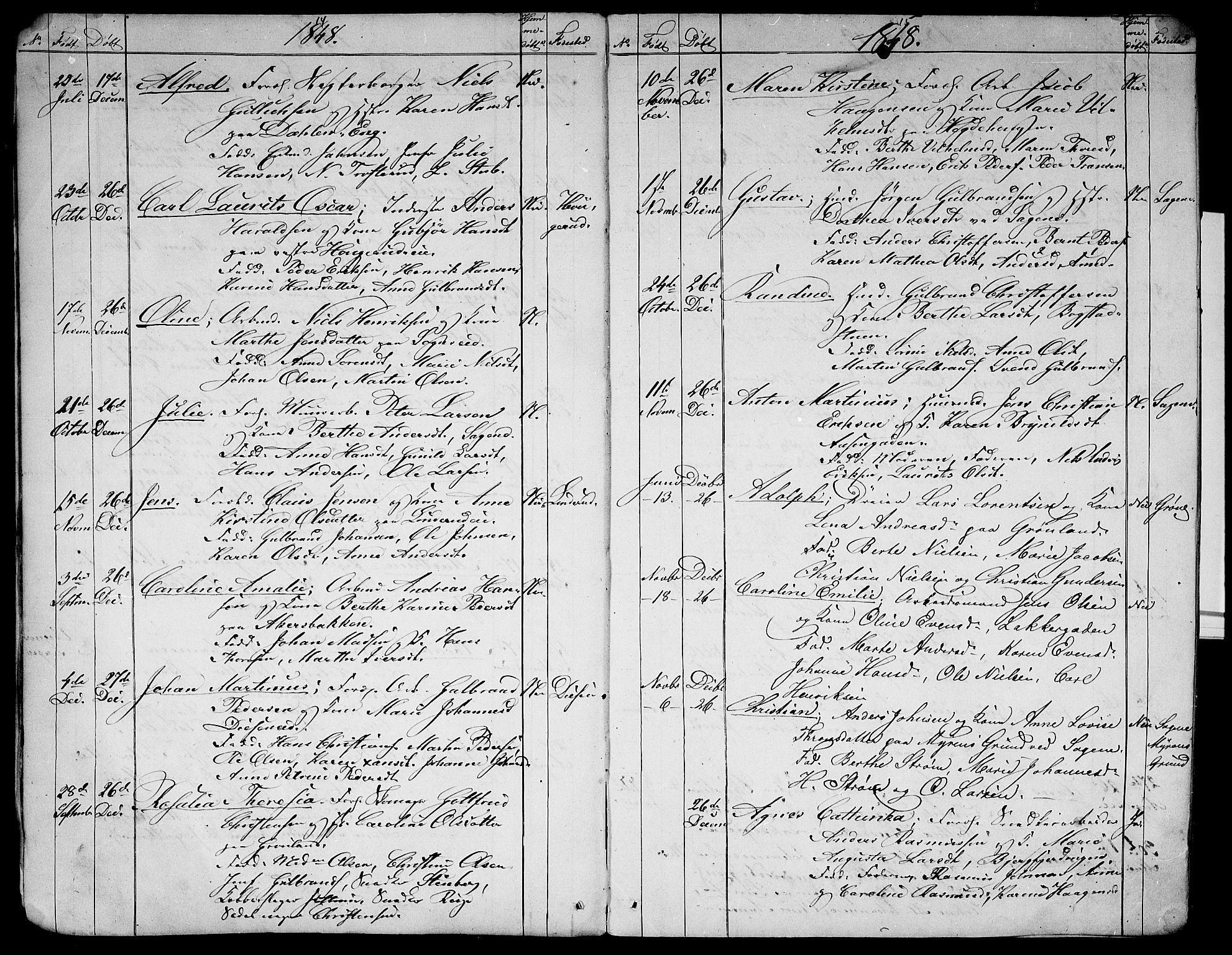 Aker prestekontor kirkebøker, AV/SAO-A-10861/G/L0009: Parish register (copy) no. 9, 1848-1852, p. 14-15