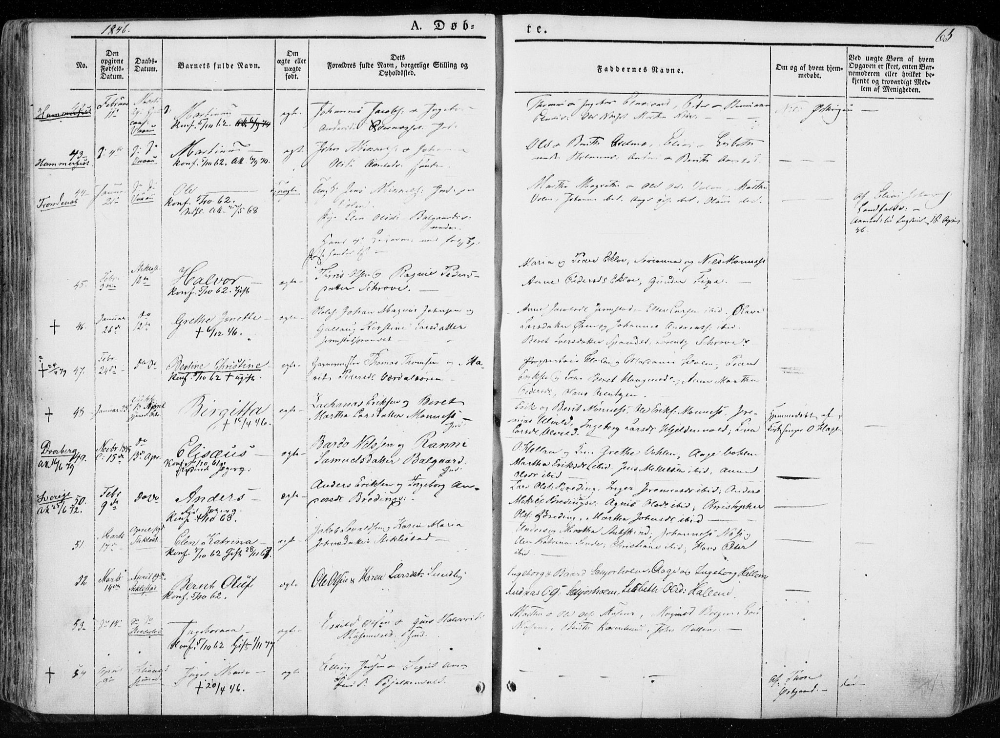 Ministerialprotokoller, klokkerbøker og fødselsregistre - Nord-Trøndelag, SAT/A-1458/723/L0239: Parish register (official) no. 723A08, 1841-1851, p. 65