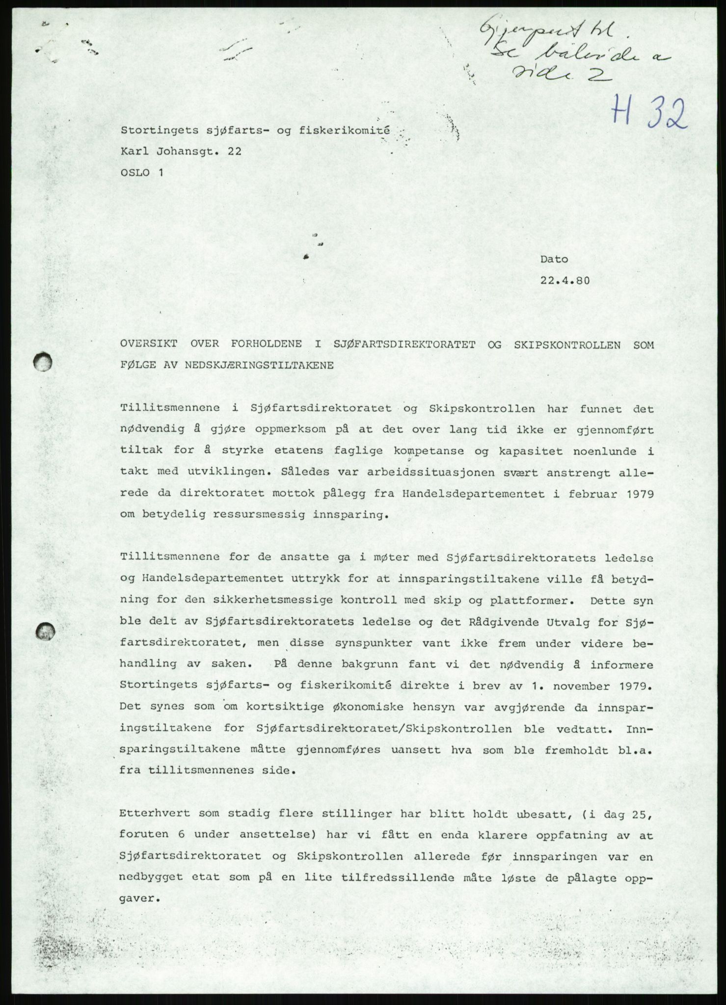 Justisdepartementet, Granskningskommisjonen ved Alexander Kielland-ulykken 27.3.1980, AV/RA-S-1165/D/L0013: H Sjøfartsdirektoratet og Skipskontrollen (H25-H43, H45, H47-H48, H50, H52)/I Det norske Veritas (I34, I41, I47), 1980-1981, p. 83