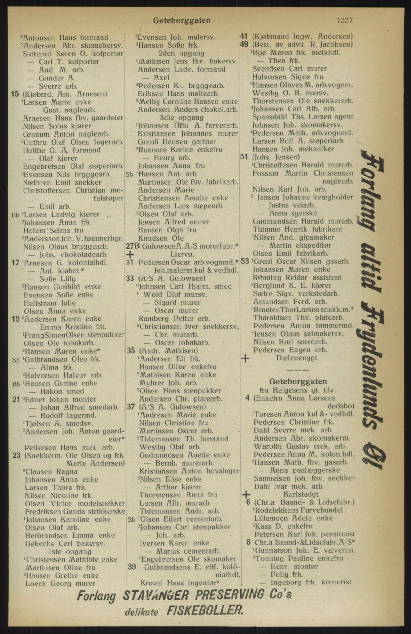 Kristiania/Oslo adressebok, PUBL/-, 1914, p. 1337