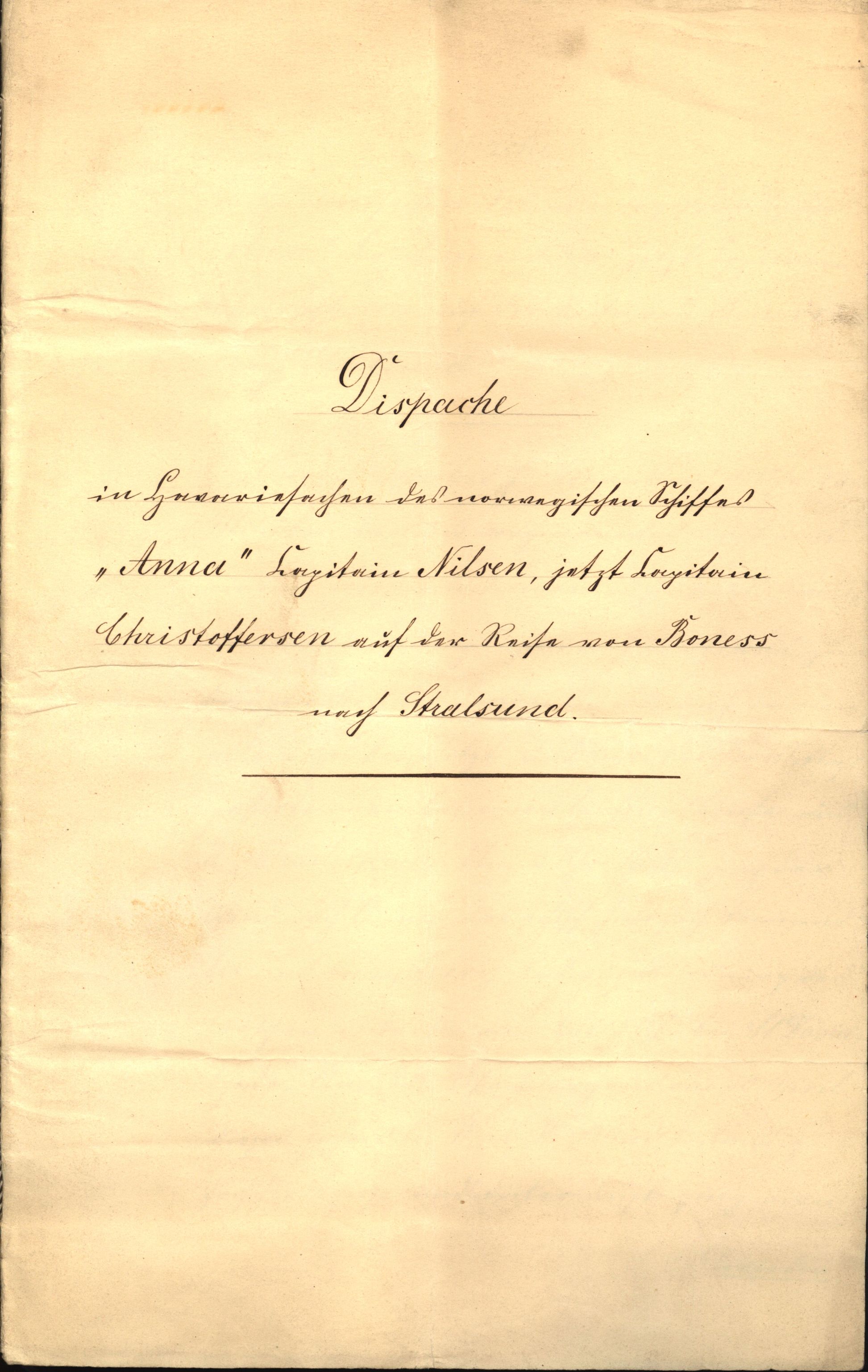 Pa 63 - Østlandske skibsassuranceforening, VEMU/A-1079/G/Ga/L0014/0012: Havaridokumenter / Sophie, Andover, Alliance, Anna, 1882, p. 89