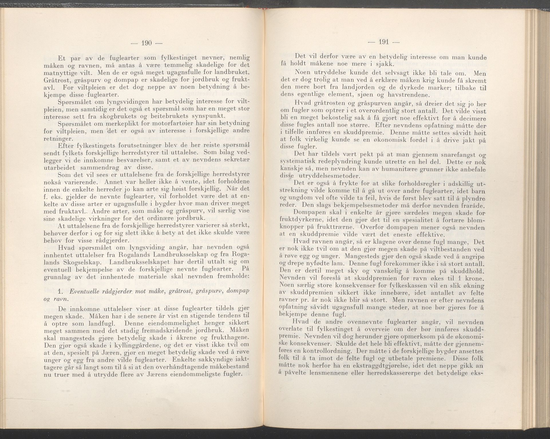 Rogaland fylkeskommune - Fylkesrådmannen , IKAR/A-900/A/Aa/Aaa/L0057: Møtebok , 1938, p. 190-191