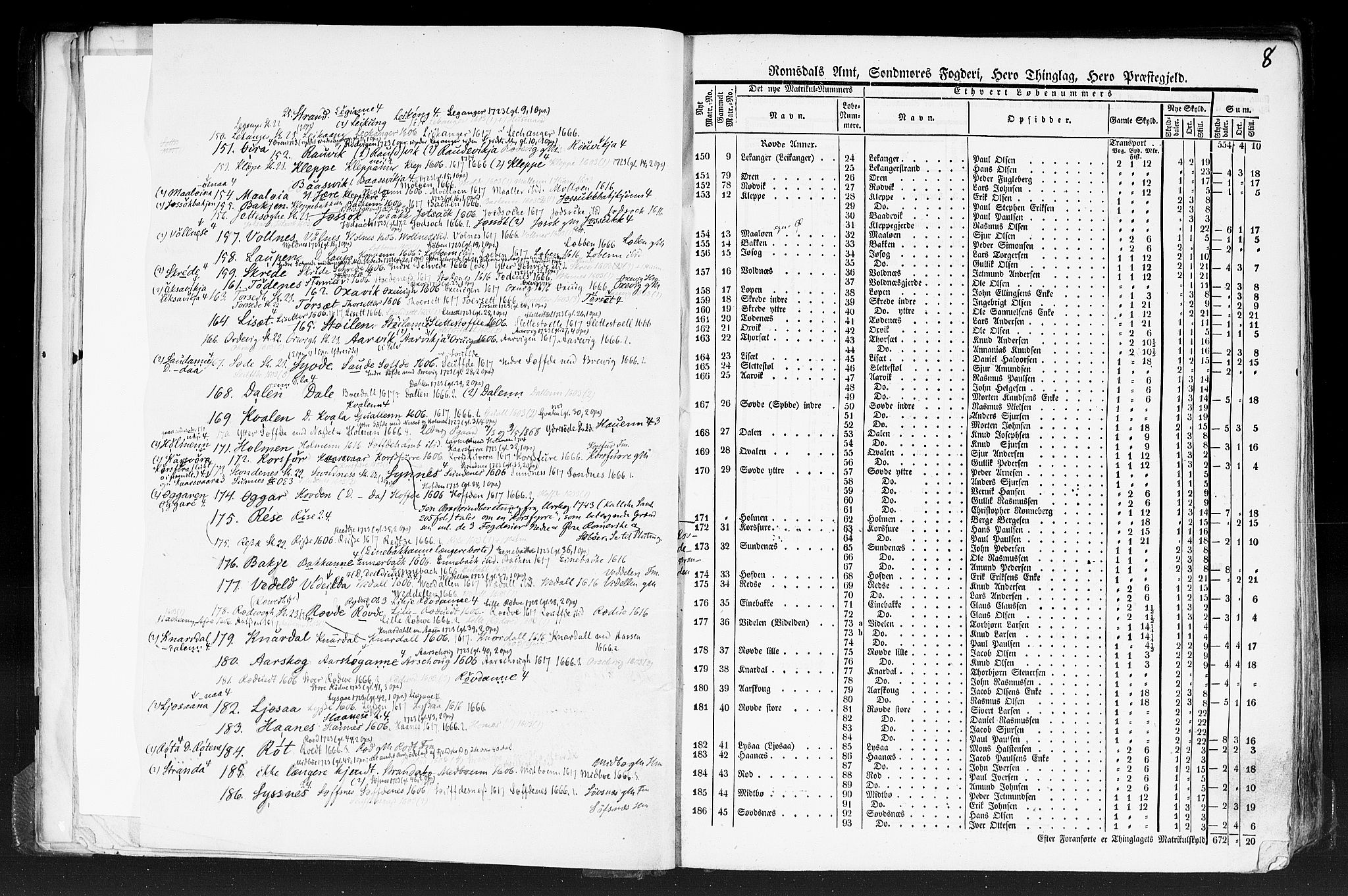Rygh, AV/RA-PA-0034/F/Fb/L0013: Matrikkelen for 1838 - Romsdal amt (Møre og Romsdal fylke), 1838, p. 8a
