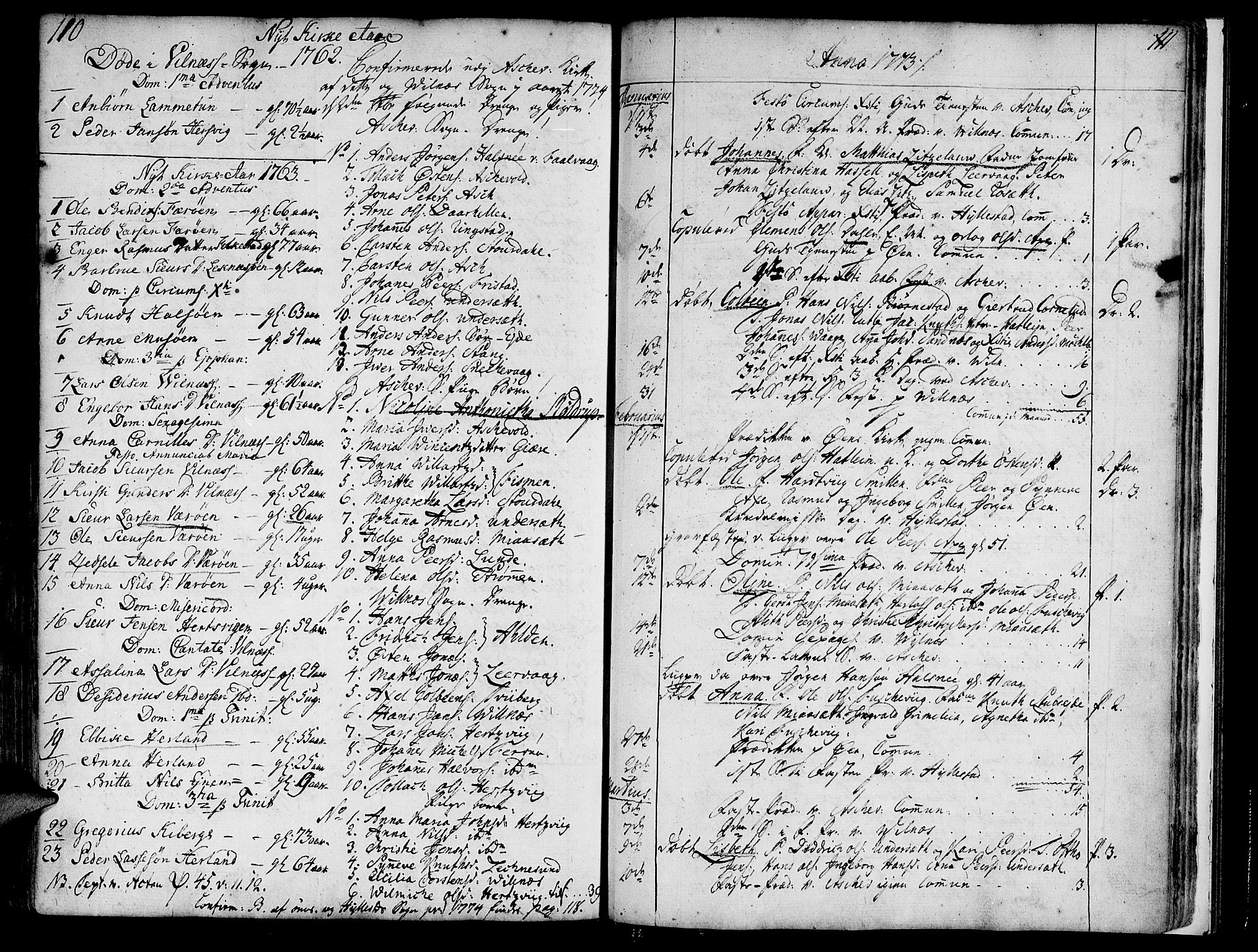 Askvoll sokneprestembete, SAB/A-79501/H/Haa/Haaa/L0008: Parish register (official) no. A 8, 1749-1775, p. 110-111