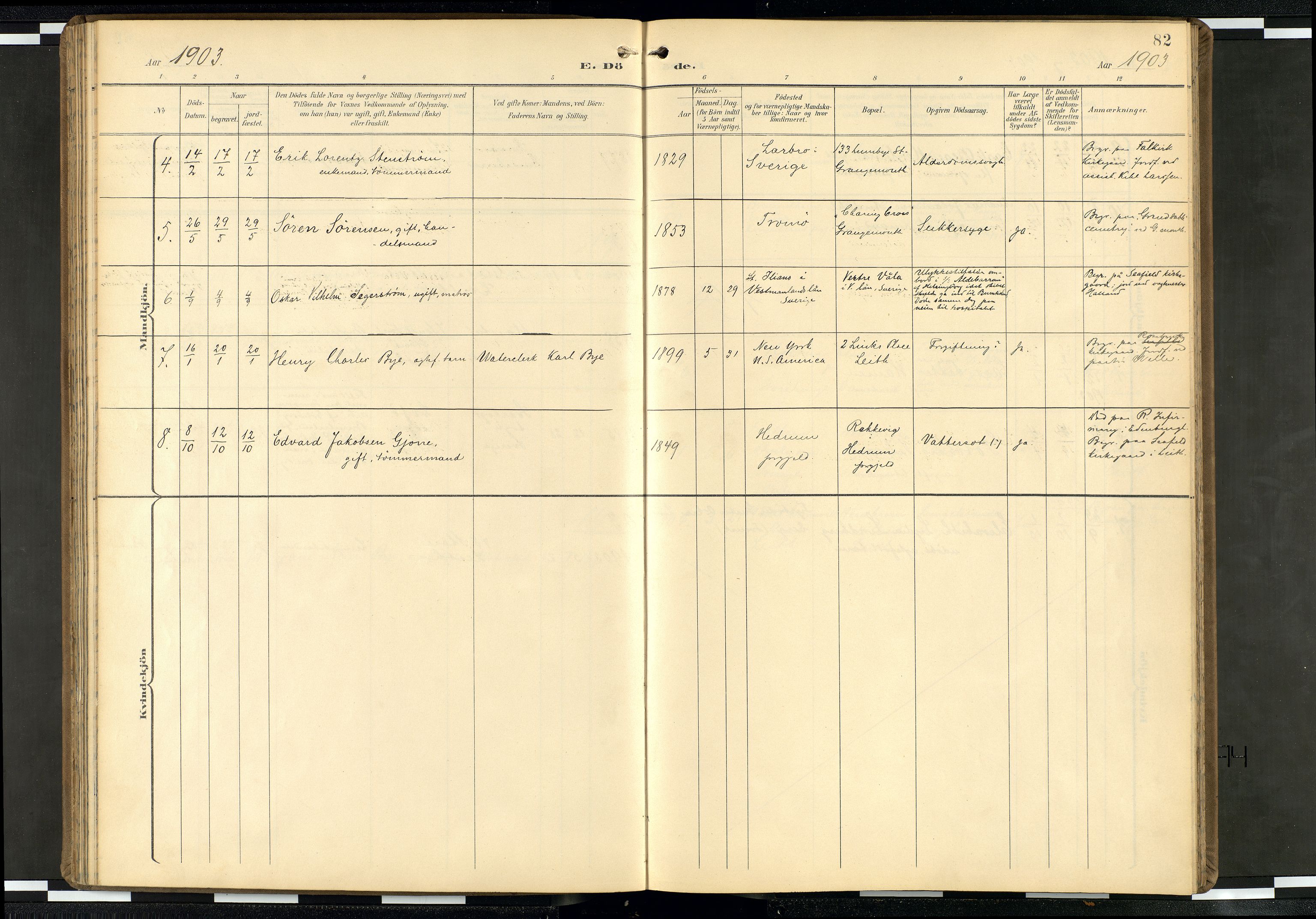 Den norske sjømannsmisjon i utlandet/Skotske havner (Leith, Glasgow), SAB/SAB/PA-0100/H/Ha/Haa/L0004: Parish register (official) no. A 4, 1899-1949, p. 81b-82a