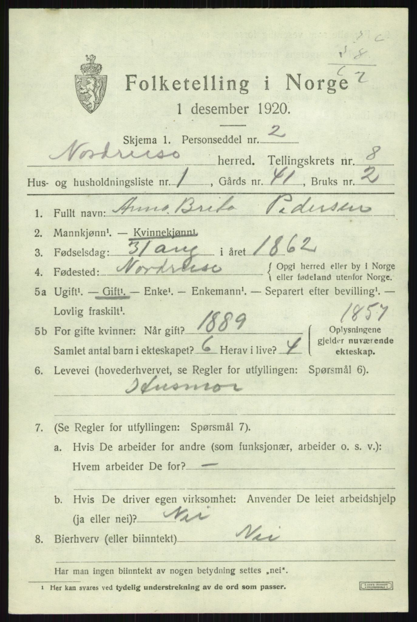 SATØ, 1920 census for Nordreisa, 1920, p. 3247